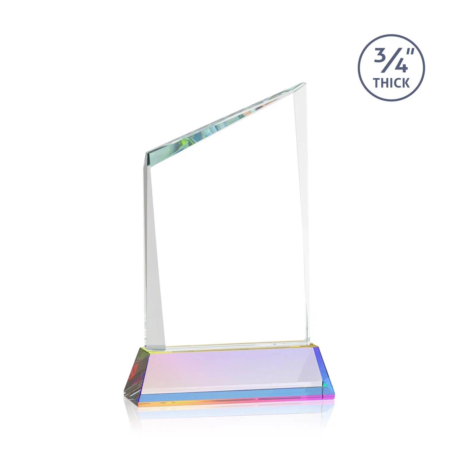 Personalized Starfire Crystal Peak Award on Tapered Base with Second Etch, awards, with your logo for corporate award ceremonies