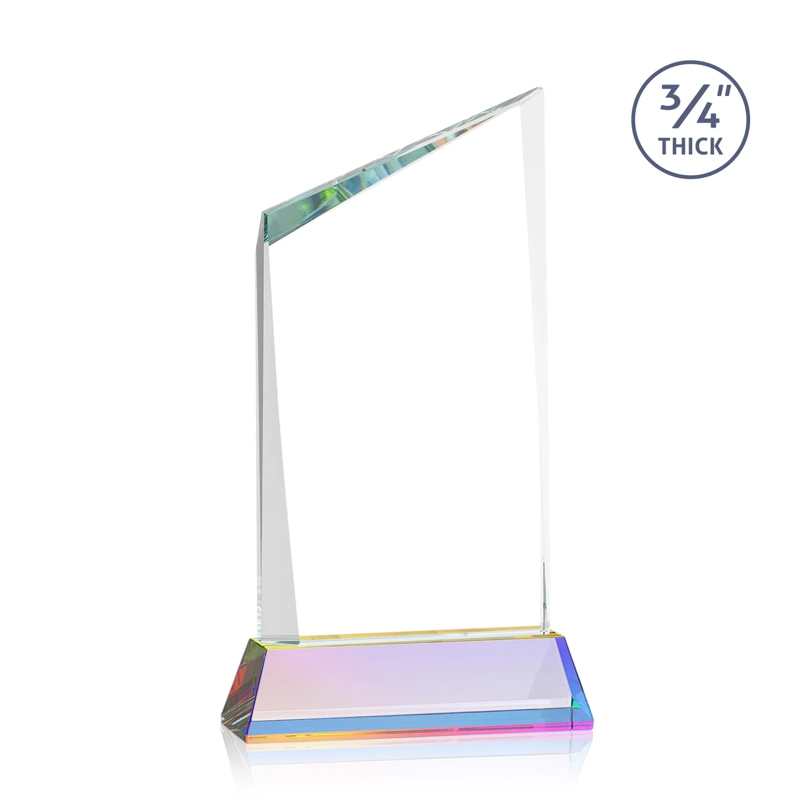 Personalized Starfire Crystal Peak Award on Tapered Base with Second Etch, awards, with your logo for service anniversary gifts