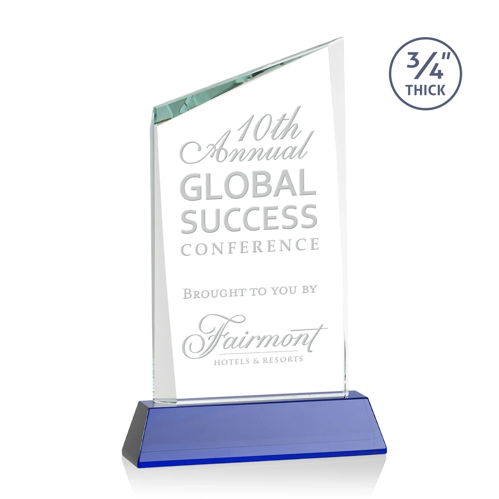 Personalized Starfire Crystal Peak Award on Tapered Base with Second Etch, awards for graduation ceremonies