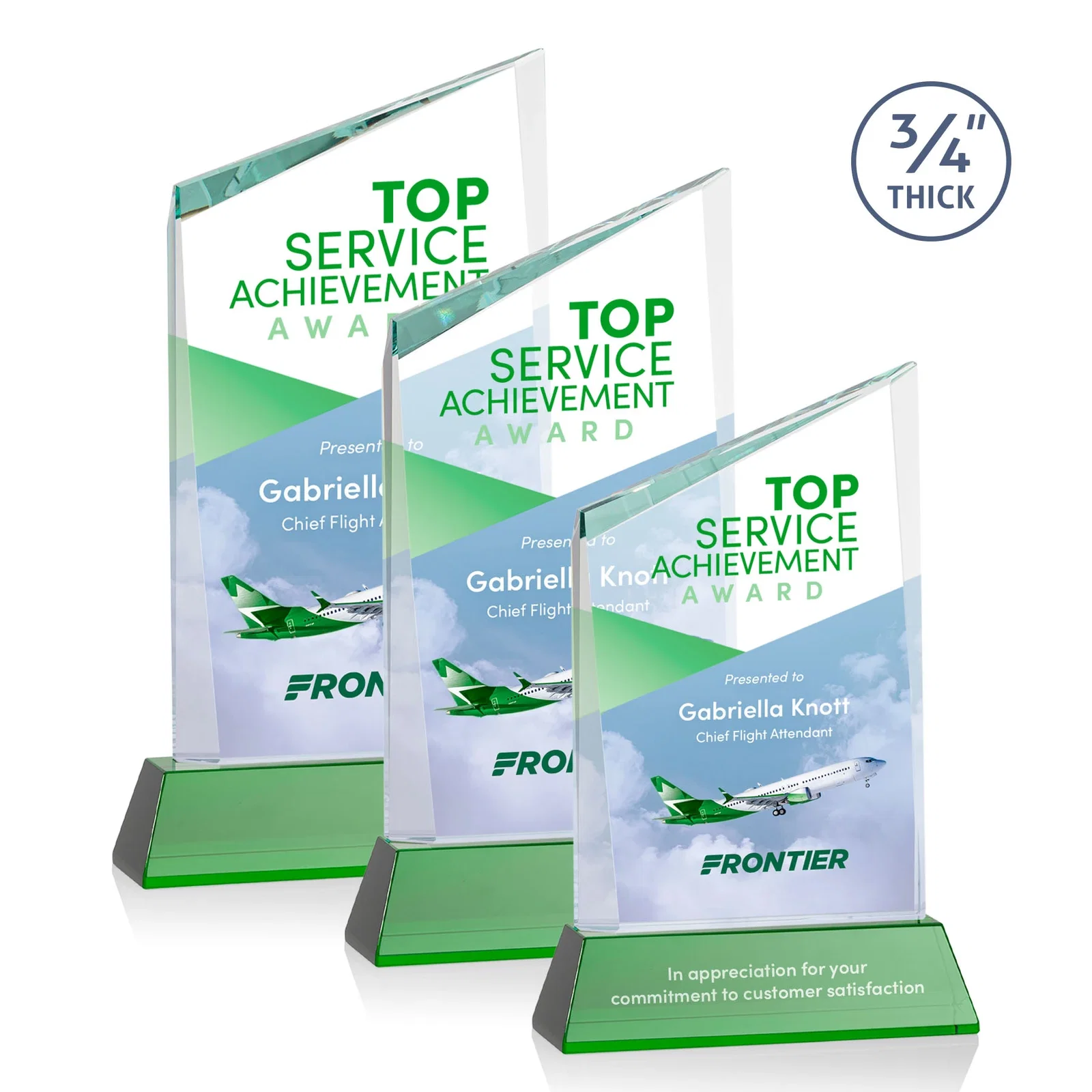 Branded Starfire Crystal Peak Award on Tapered Base with Second Etch, awards for retirement presentations