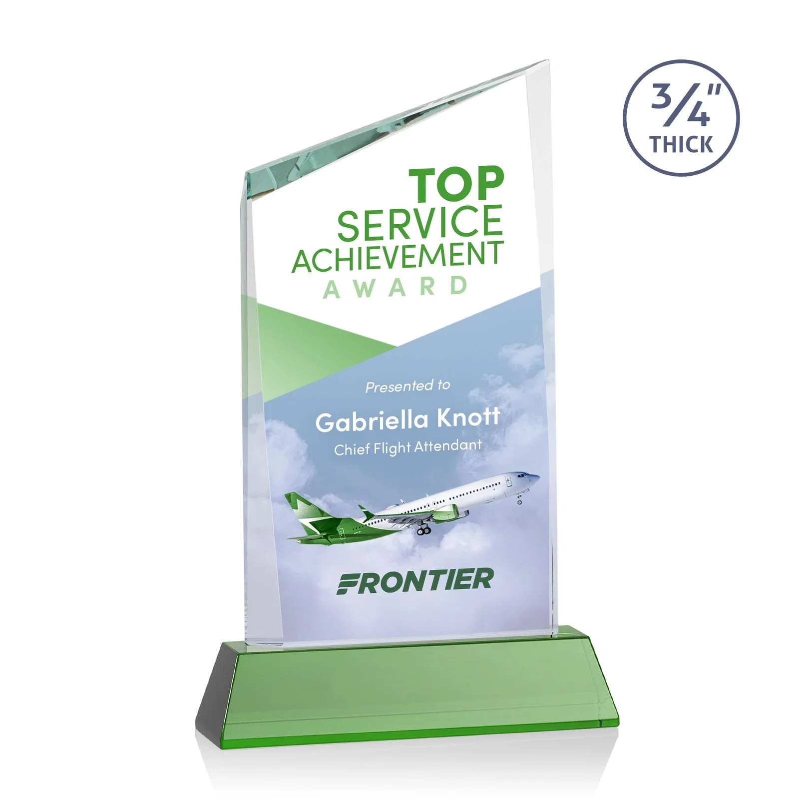 Branded Starfire Crystal Peak Award on Tapered Base with Second Etch, awards for graduation ceremonies
