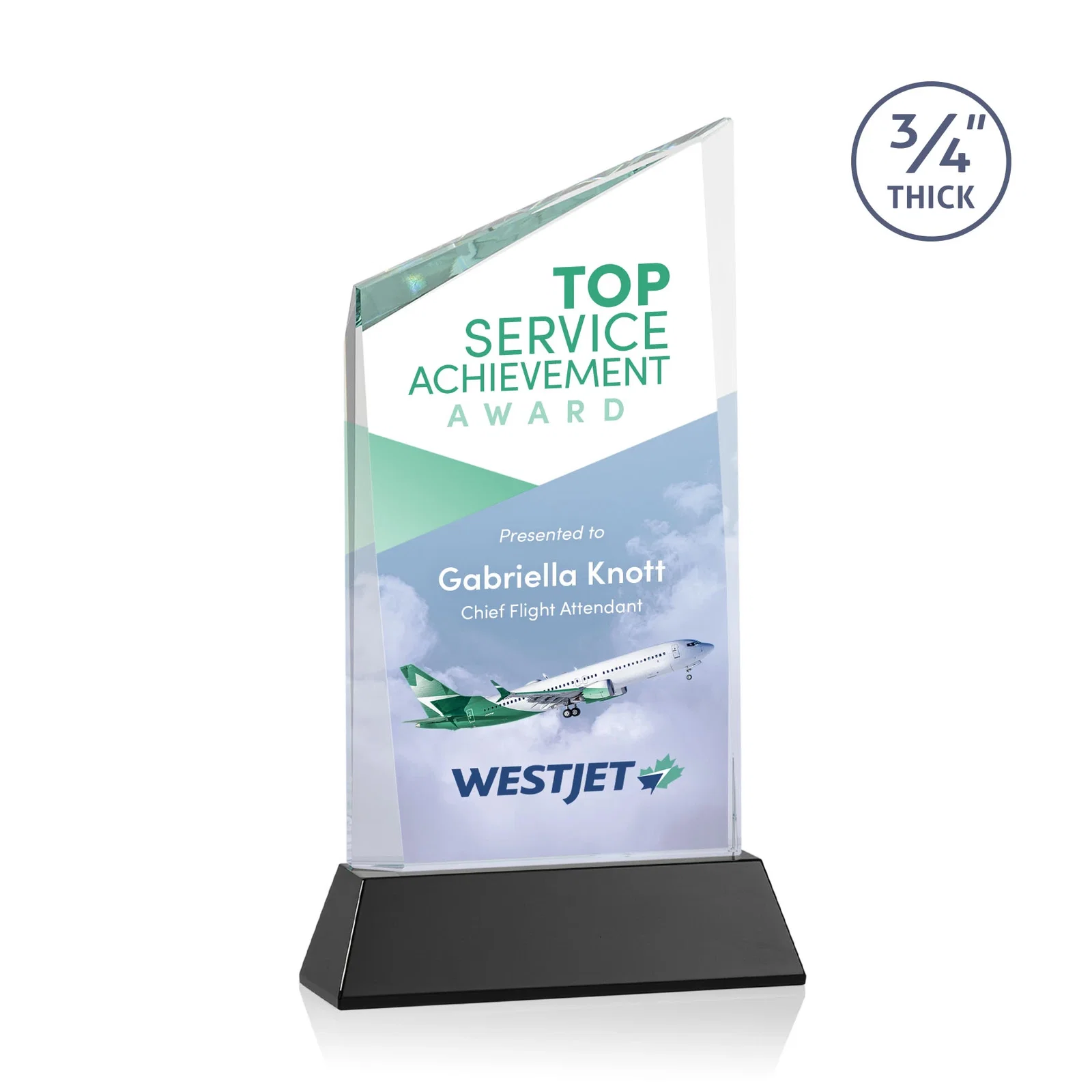 Branded Starfire Crystal Peak Award on Tapered Base with Second Etch, awards for dealer and partner awards