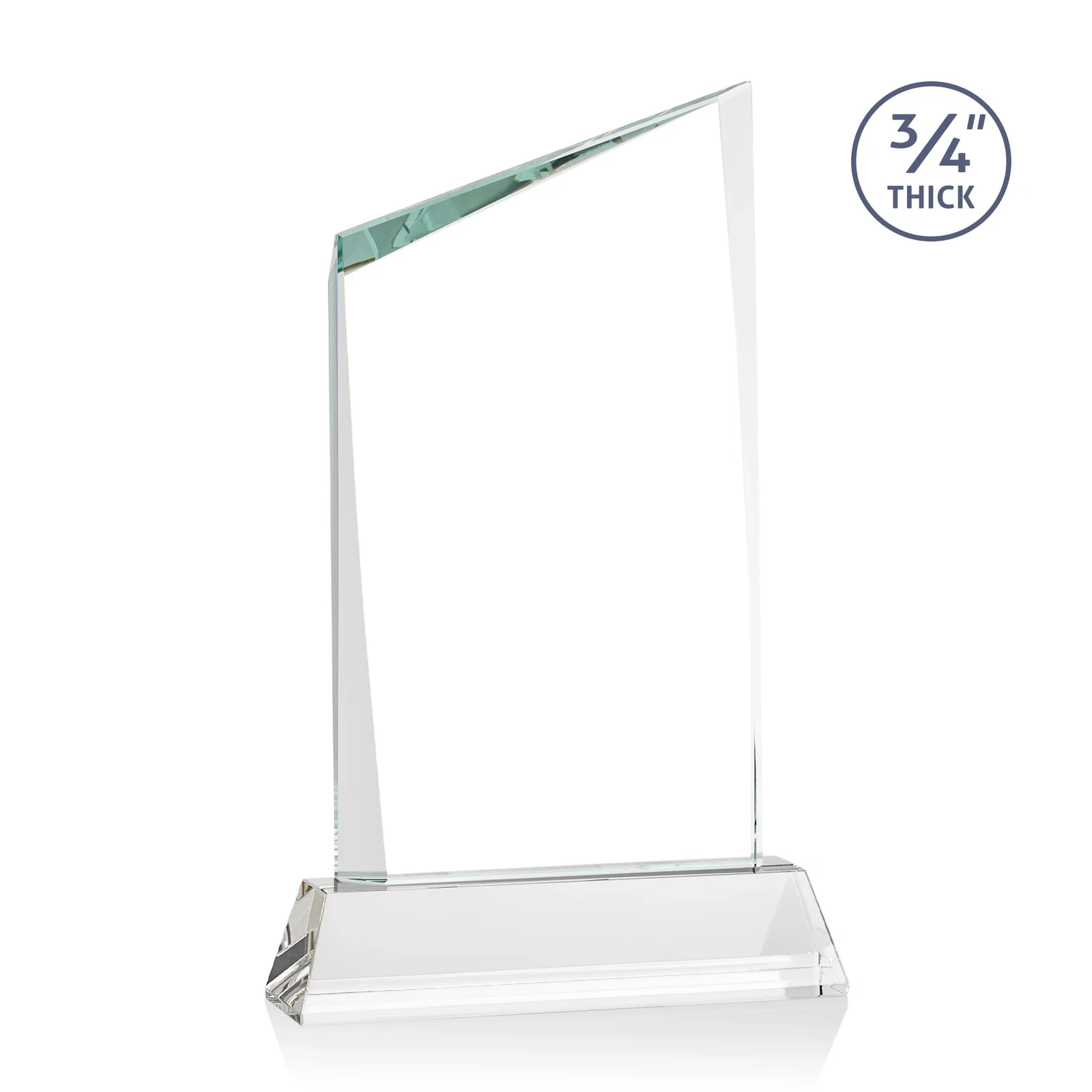 Custom engraved Starfire Crystal Peak Award on Tapered Base with Second Etch, awards for service anniversary gifts