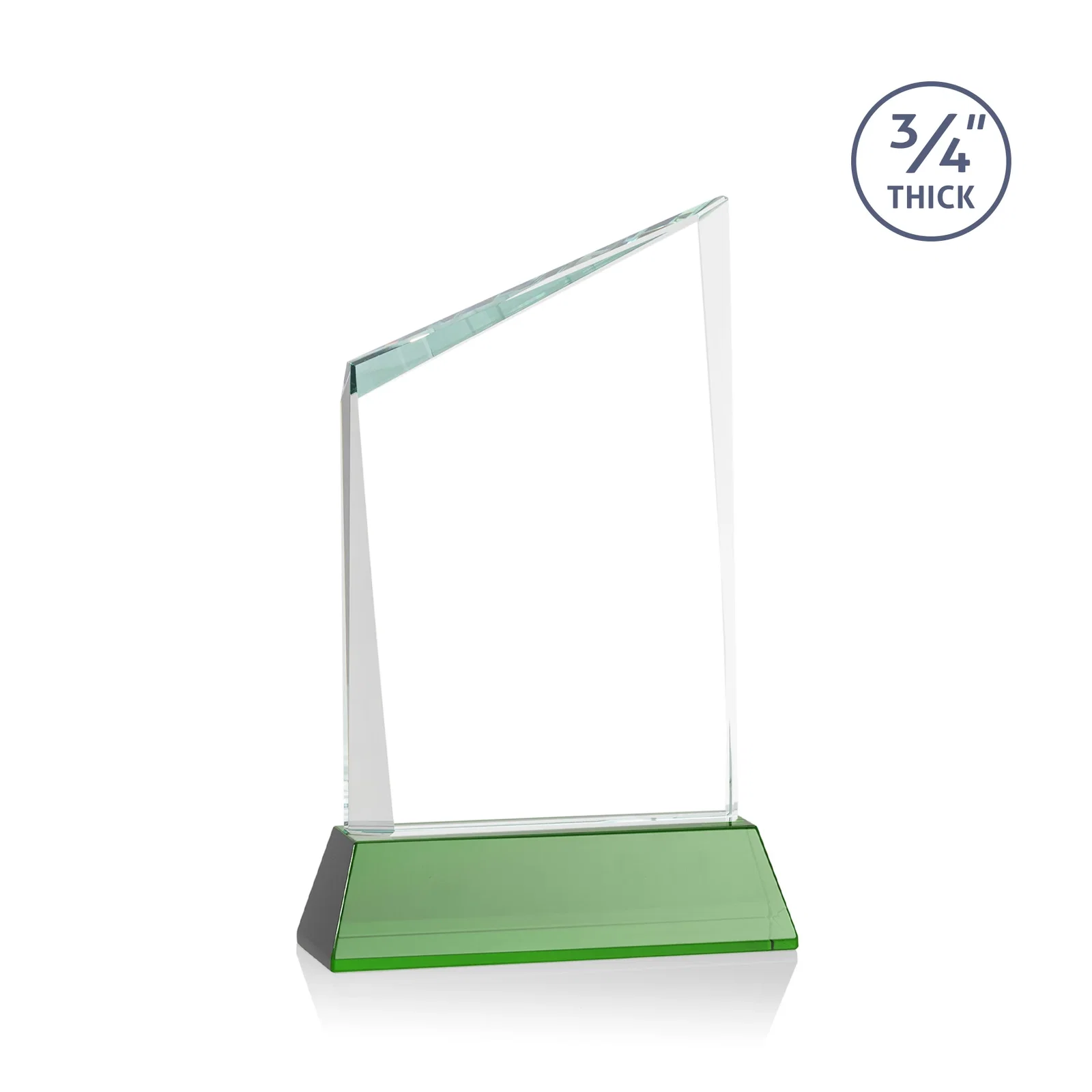Custom engraved Starfire Crystal Peak Award on Tapered Base with Second Etch, awards for donor appreciation