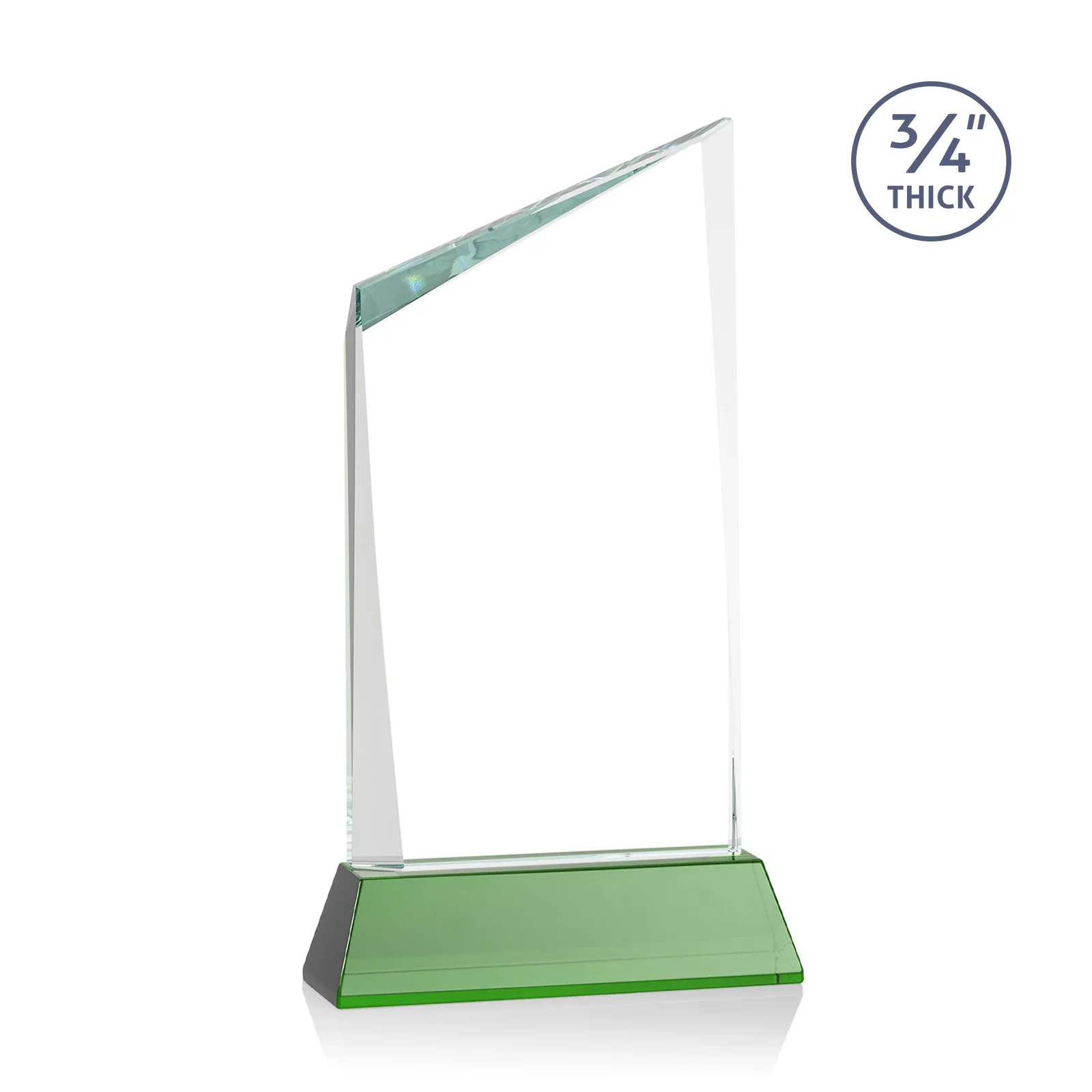 Custom engraved Starfire Crystal Peak Award on Tapered Base with Second Etch, awards for graduation ceremonies
