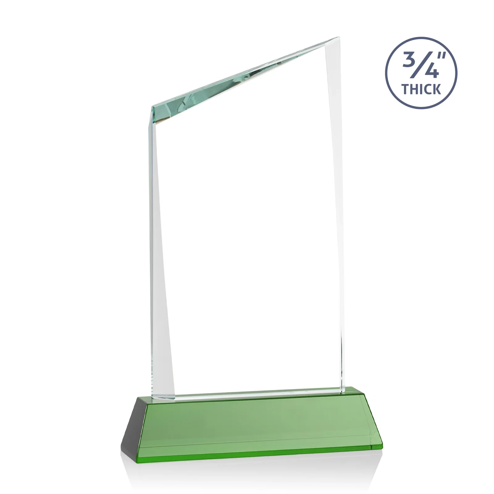 Custom engraved Starfire Crystal Peak Award on Tapered Base with Second Etch, awards for safety achievement programs