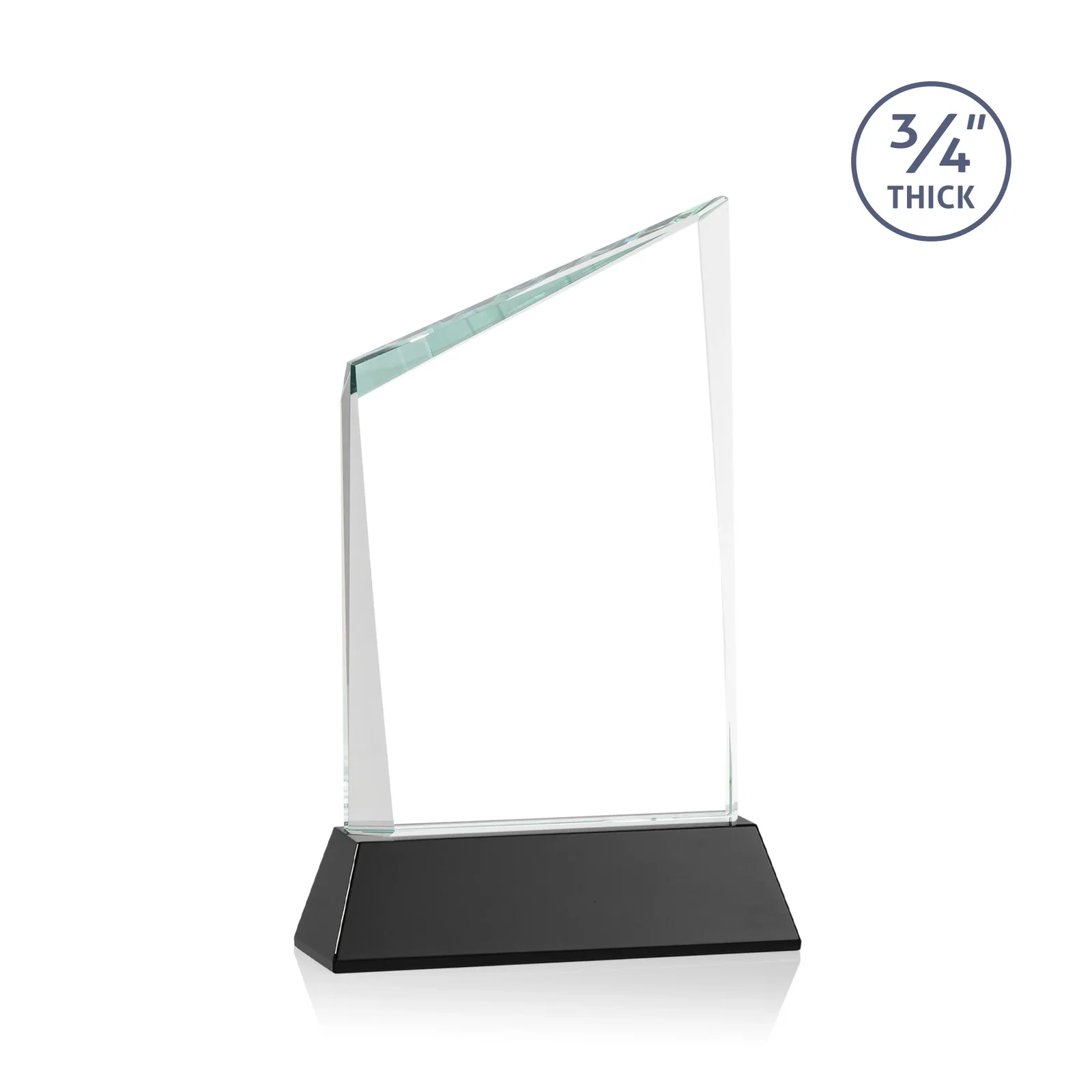 Custom engraved Starfire Crystal Peak Award on Tapered Base with Second Etch, awards for volunteer appreciation
