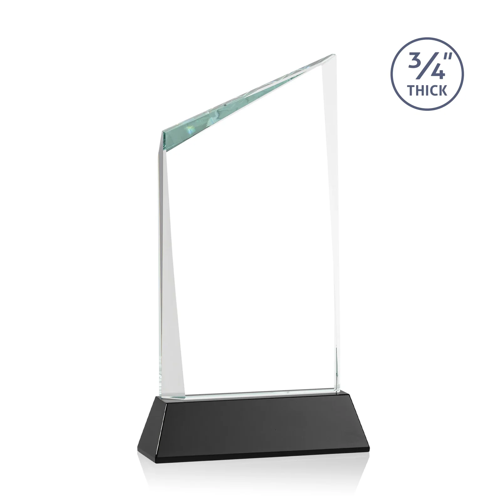 Custom engraved Starfire Crystal Peak Award on Tapered Base with Second Etch, awards for dealer and partner awards
