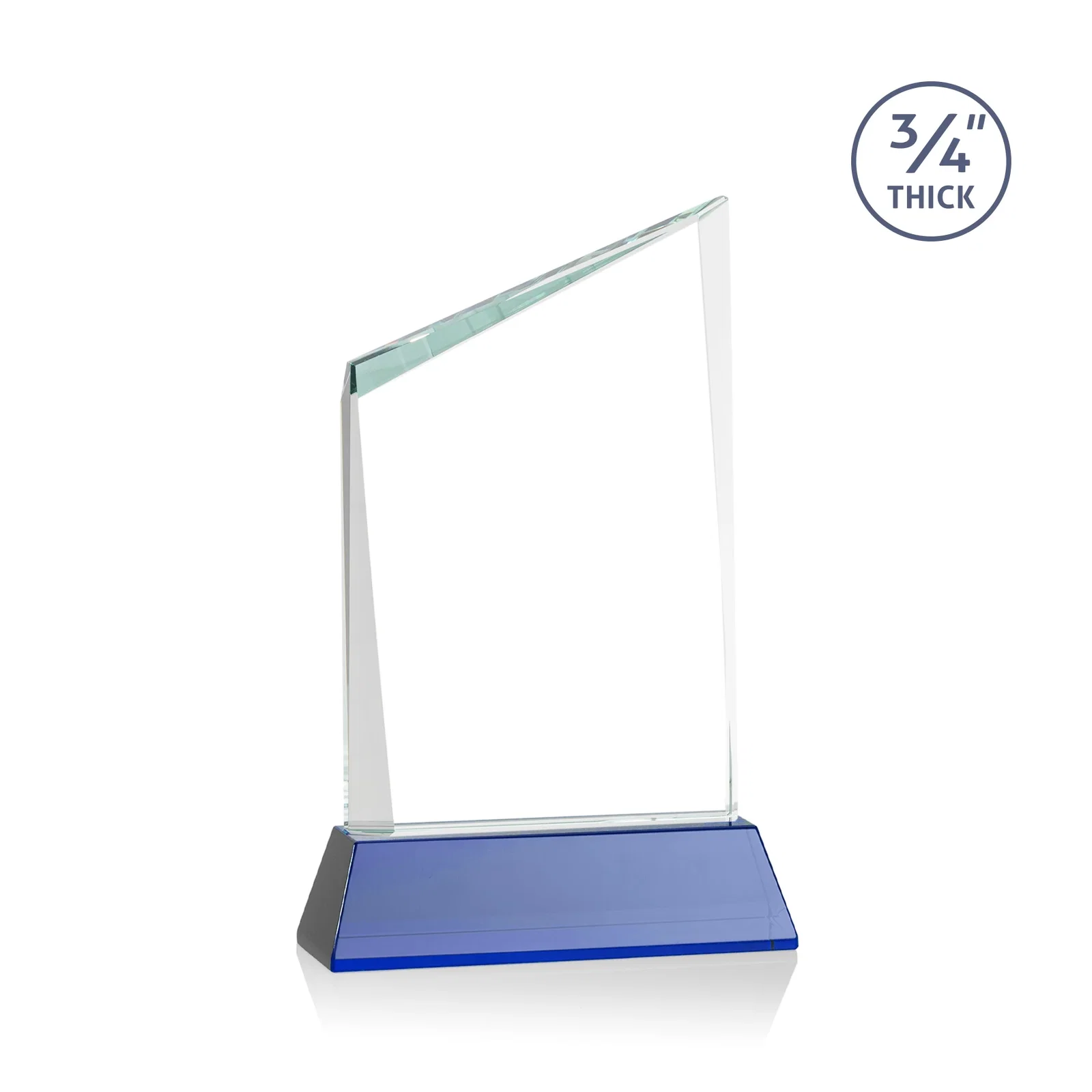 Custom Starfire Crystal Peak Award on Tapered Base with Second Etch, awards, with your logo for employee recognition
