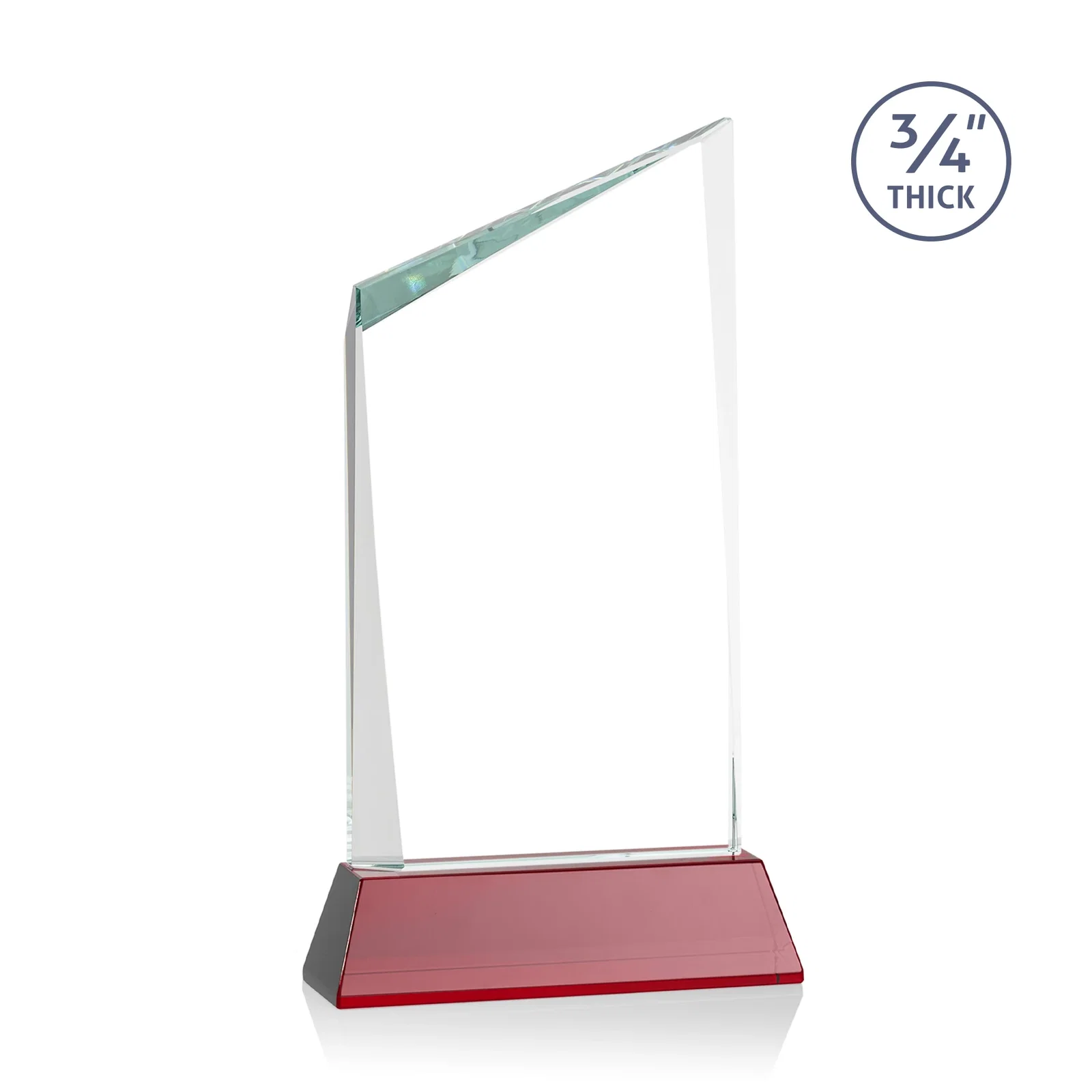 Custom Starfire Crystal Peak Award on Tapered Base with Second Etch, awards, with your logo for retirement presentations