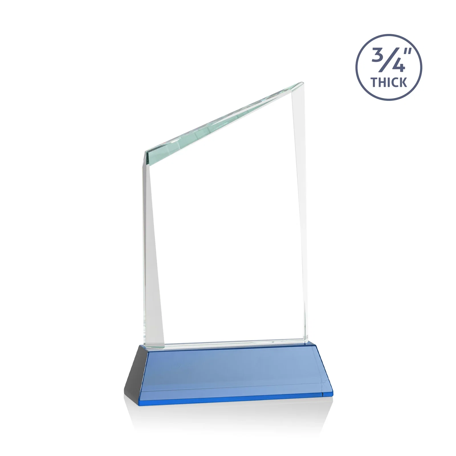 Custom Starfire Crystal Peak Award on Tapered Base with Second Etch, awards, with your logo for donor appreciation