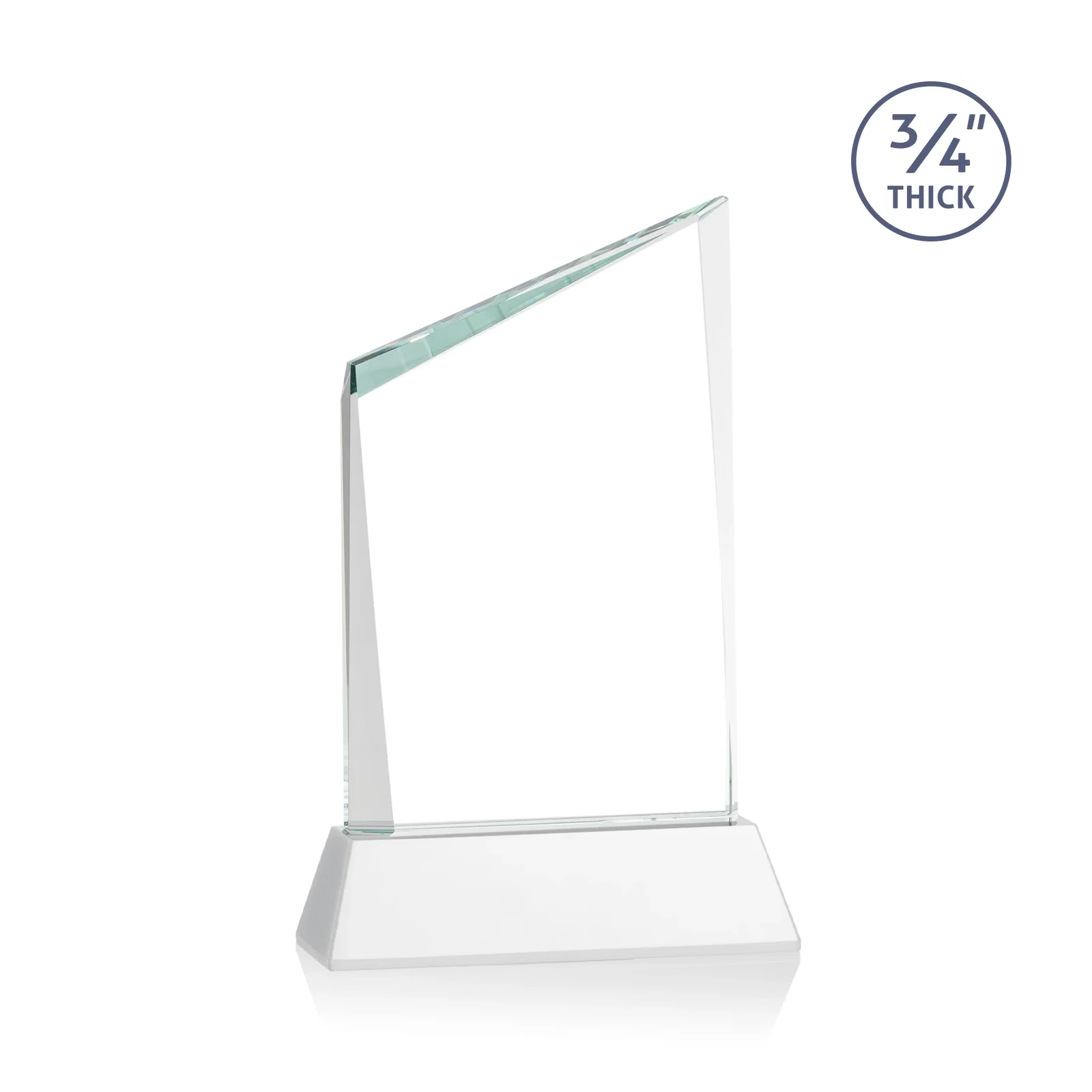 Custom Starfire Crystal Peak Award on Tapered Base with Second Etch, awards, with your logo for volunteer appreciation