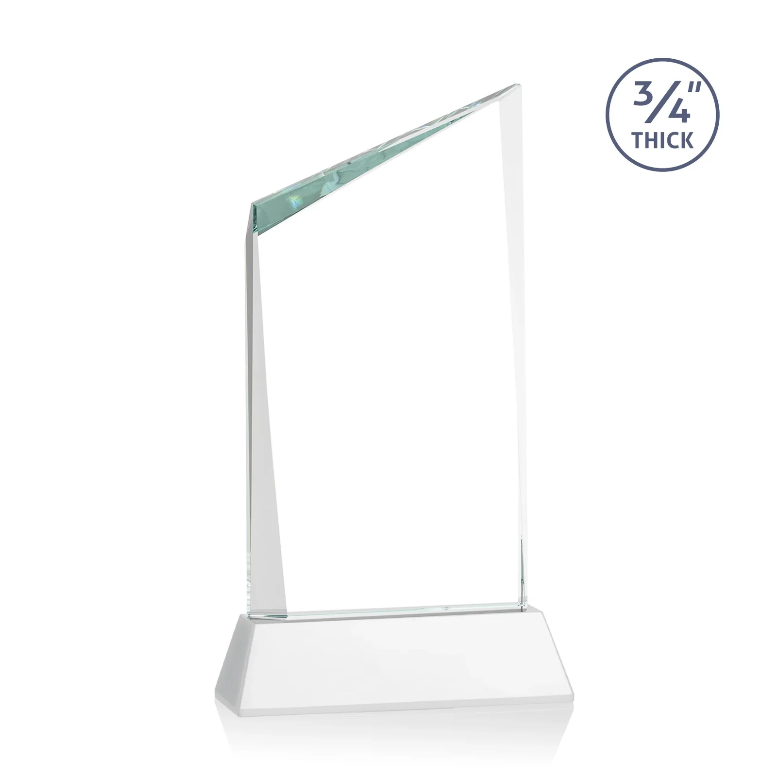 Custom Starfire Crystal Peak Award on Tapered Base with Second Etch, awards, with your logo for dealer and partner awards