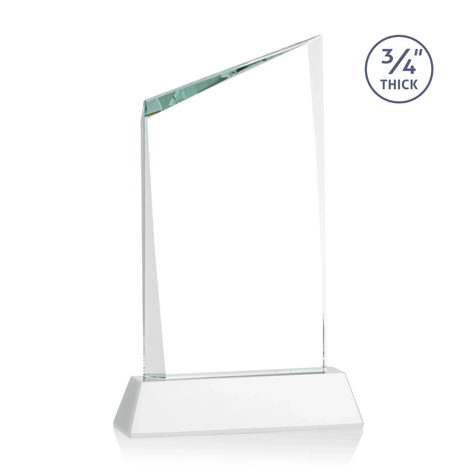 Custom Starfire Crystal Peak Award on Tapered Base with Second Etch, awards, with your logo for company anniversary events