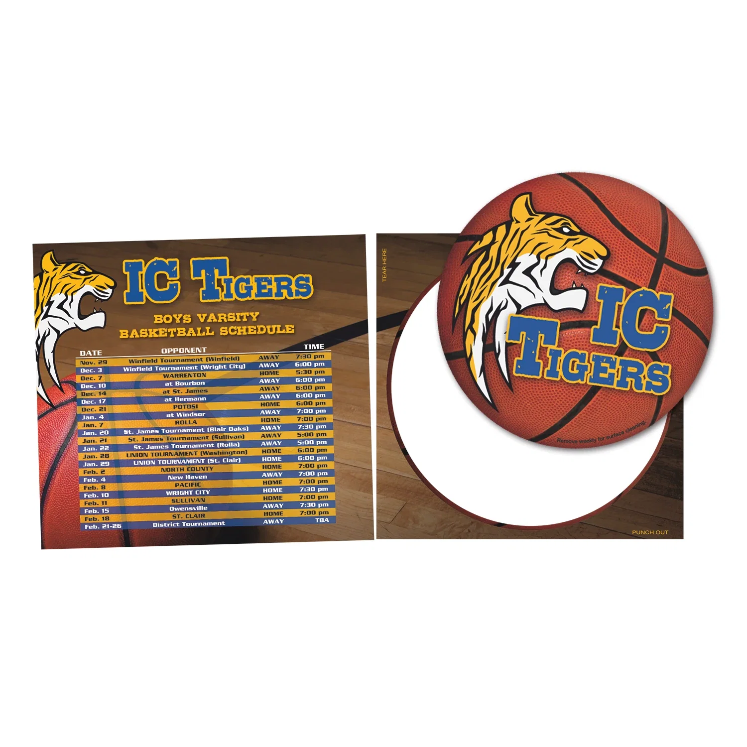 Schedule Magnet with Circle Punch Out Car Sign — view 2