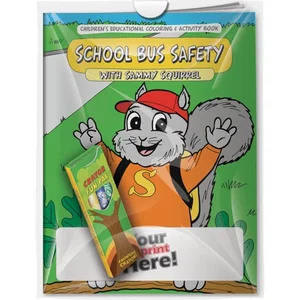 School Bus Safety with Sammy Squirrel Coloring Book & Crayons Combo Pack