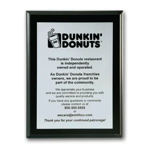 Screenprinted Aluminum Plaque on Ebony Piano Finish