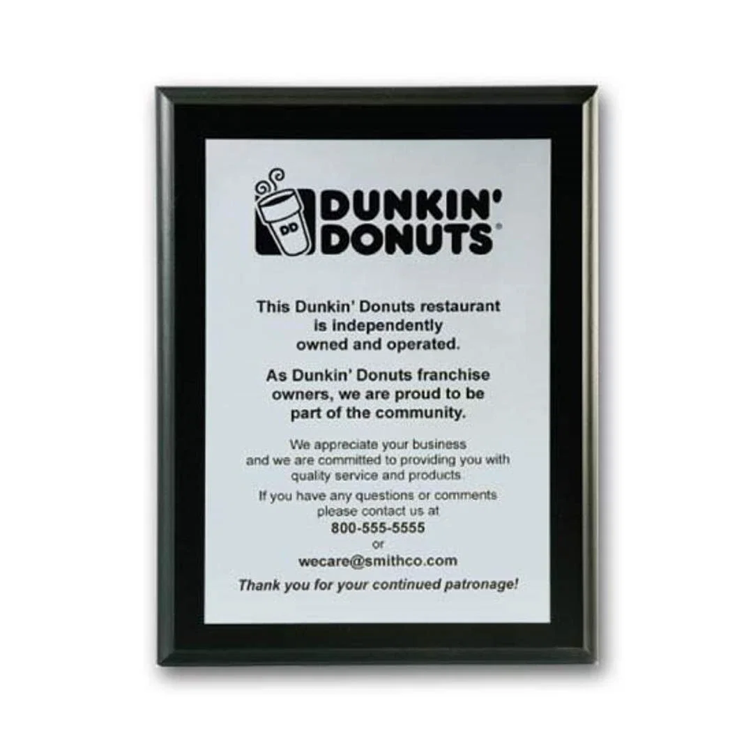 Custom Screenprinted Aluminum Plaque on Ebony Piano Finish for sales achievement awards