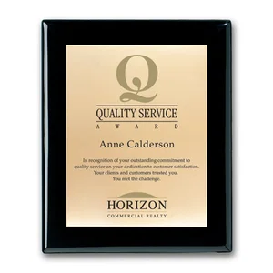 Screenprinted Brass Plaque on Ebony Piano Finish