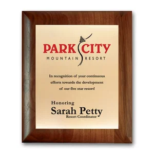 Screenprinted Brass Plaque on Rolled-Edge Walnut