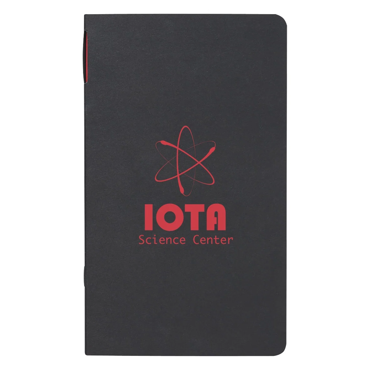 Black Script notebook measuring five by eight and a half inches
