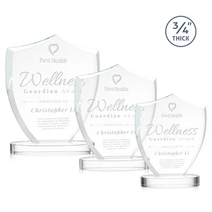 Starfire Crystal Shield Award on Rounded Oval Base