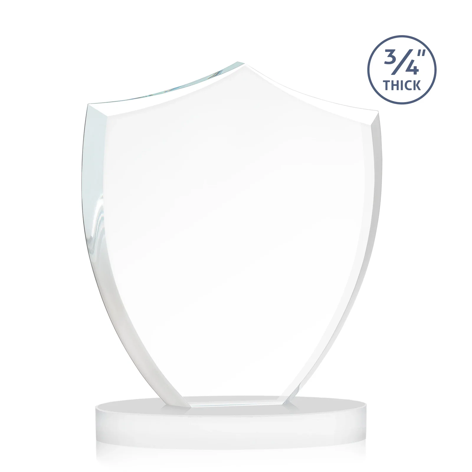 Personalized Starfire Crystal Shield Award on Rounded Oval Base, awards, with your logo for sales achievement awards