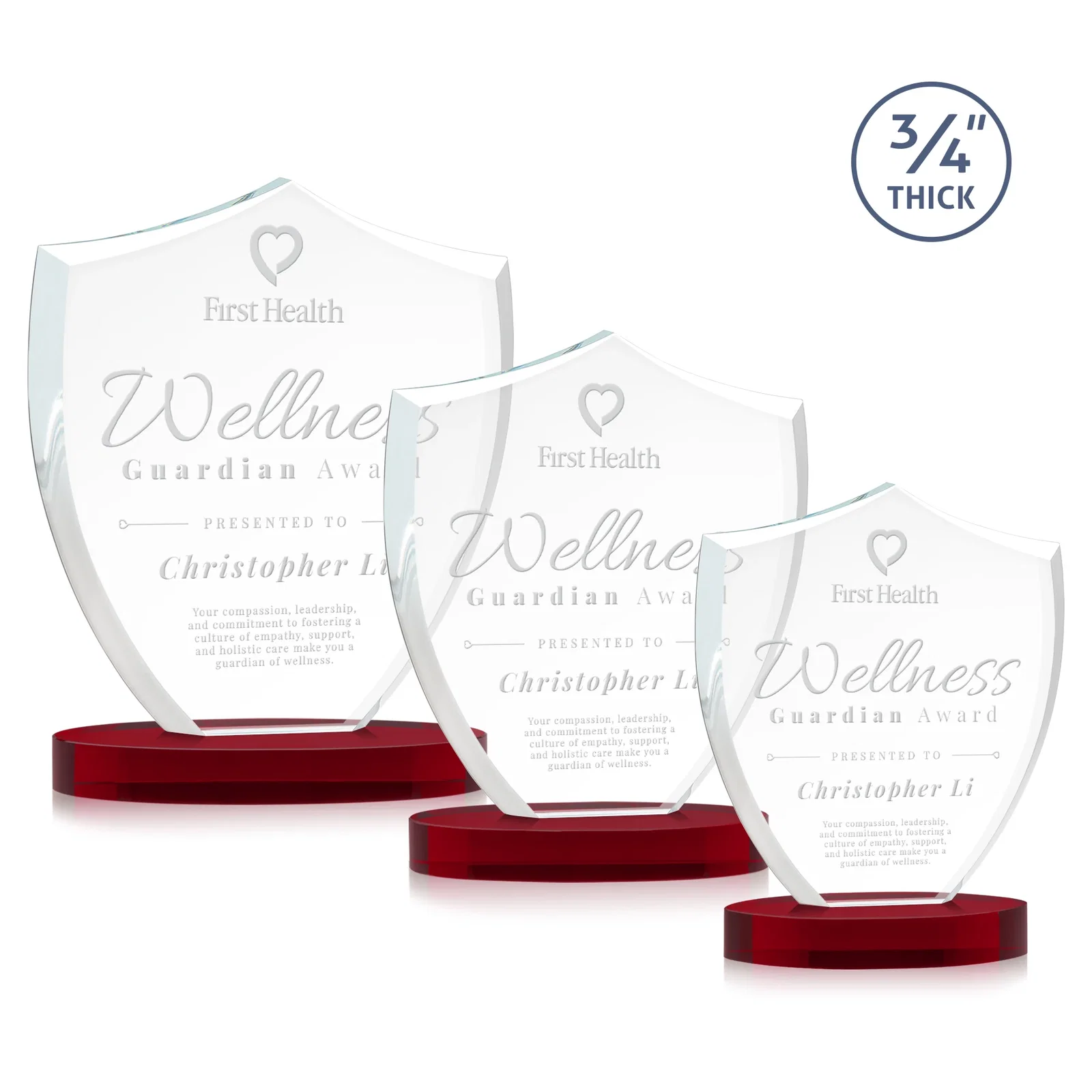 Promotional Starfire Crystal Shield Award on Rounded Oval Base, awards for employee recognition