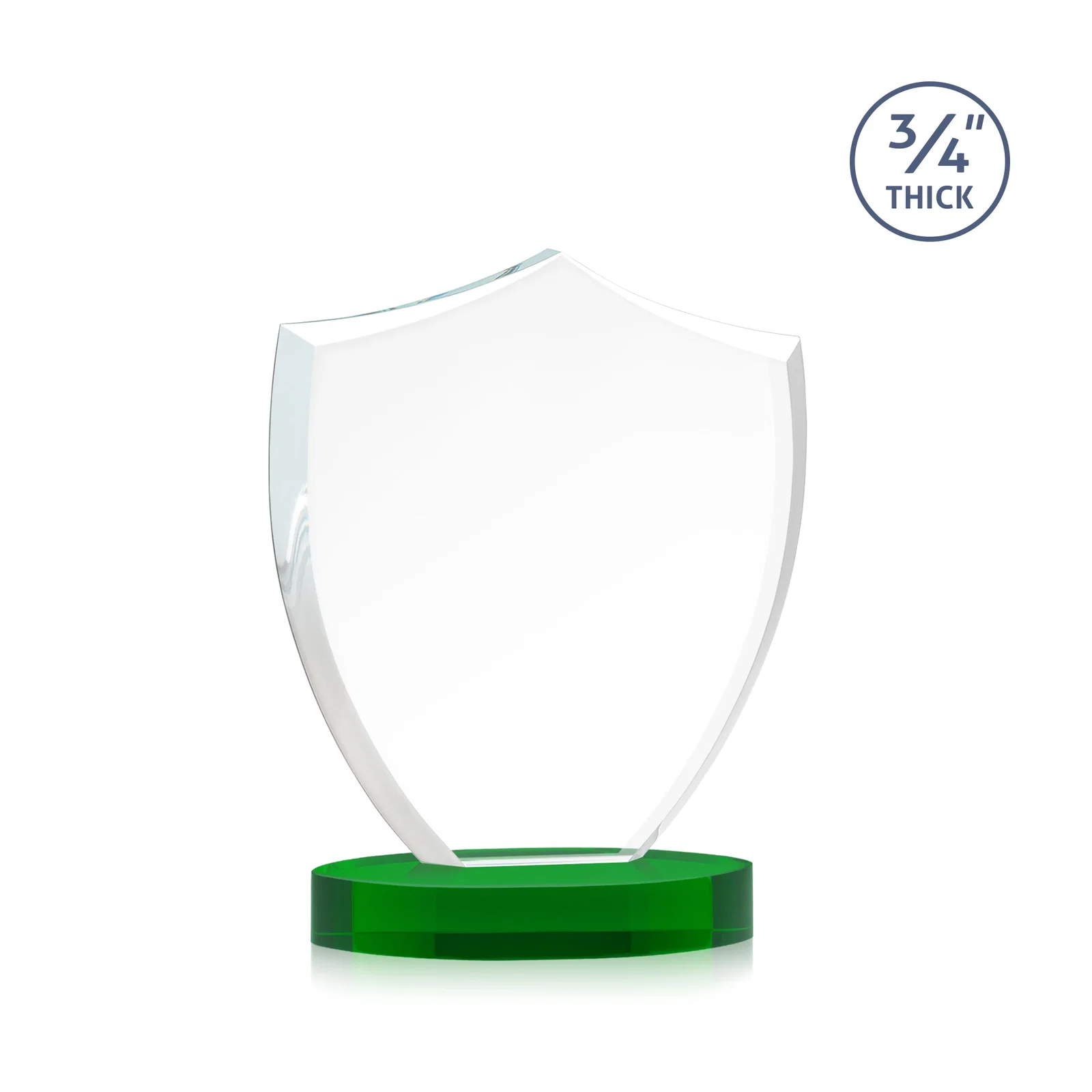 Custom engraved Starfire Crystal Shield Award on Rounded Oval Base, awards for dealer and partner awards