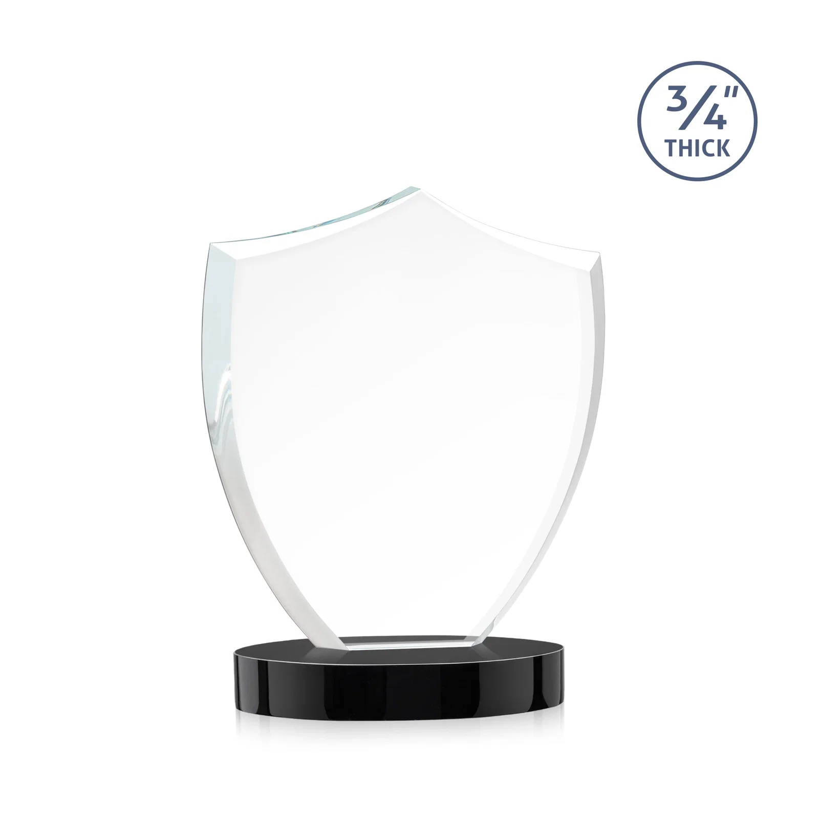 Custom Starfire Crystal Shield Award on Rounded Oval Base, awards, with your logo for corporate award ceremonies