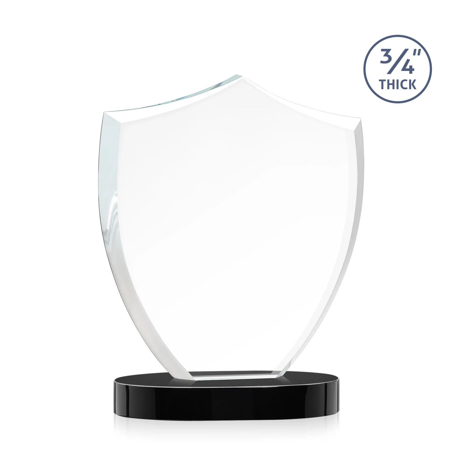 Custom Starfire Crystal Shield Award on Rounded Oval Base, awards, with your logo for service anniversary gifts