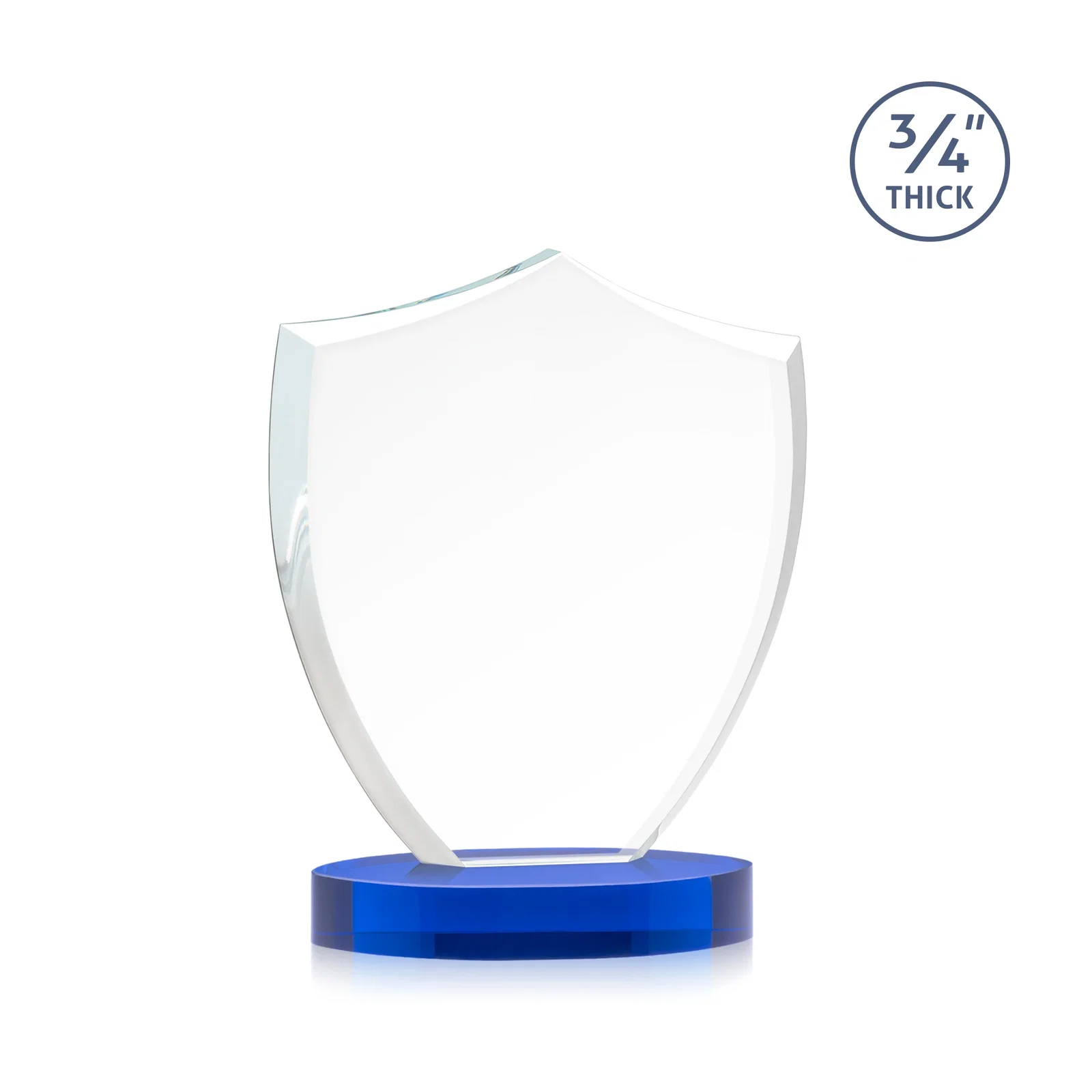 Custom Starfire Crystal Shield Award on Rounded Oval Base, awards, with your logo for retirement presentations