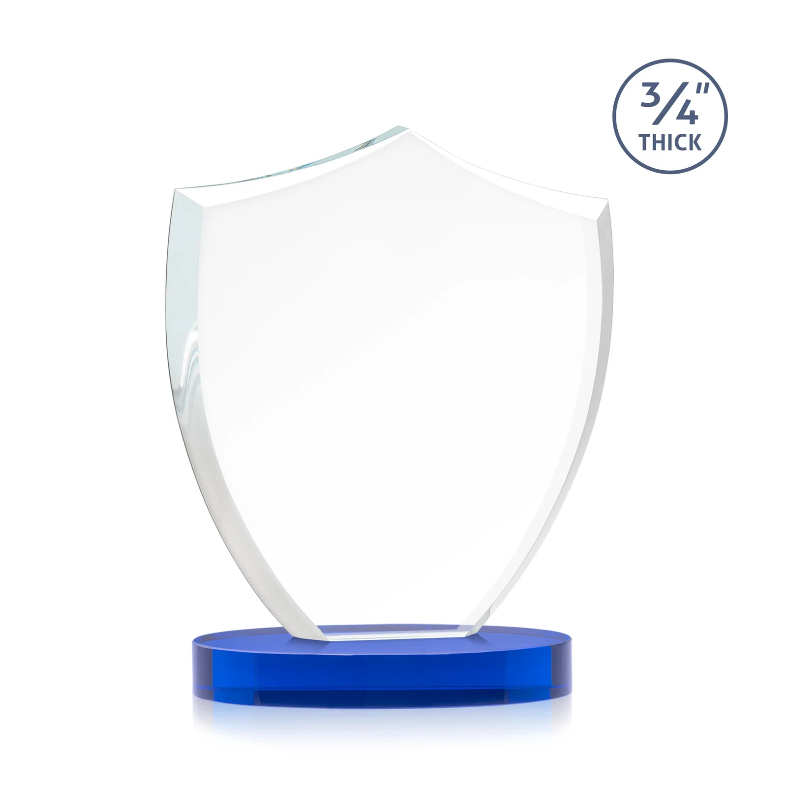 Custom Starfire Crystal Shield Award on Rounded Oval Base, awards, with your logo for team milestone celebrations