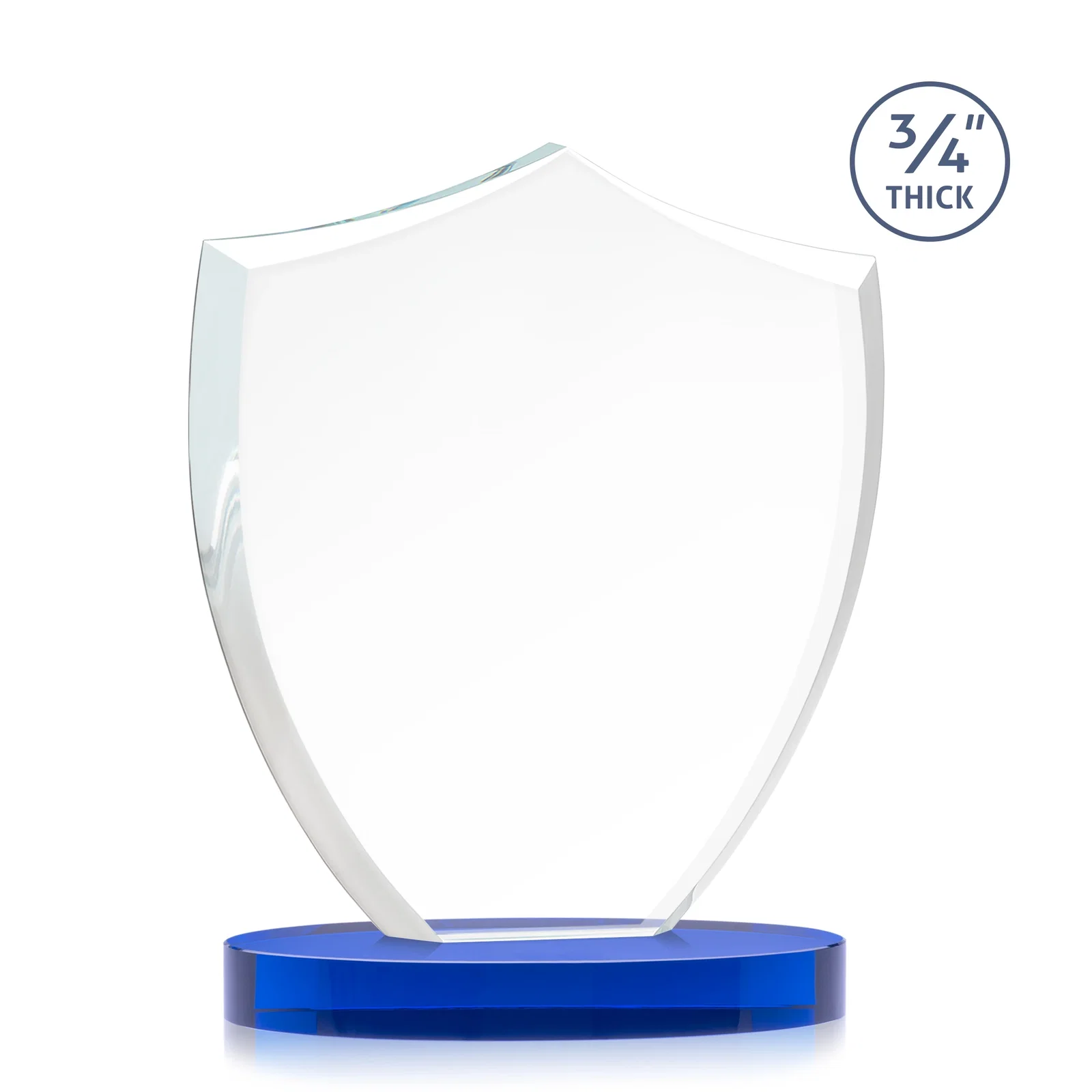 Custom Starfire Crystal Shield Award on Rounded Oval Base, awards, with your logo for donor appreciation