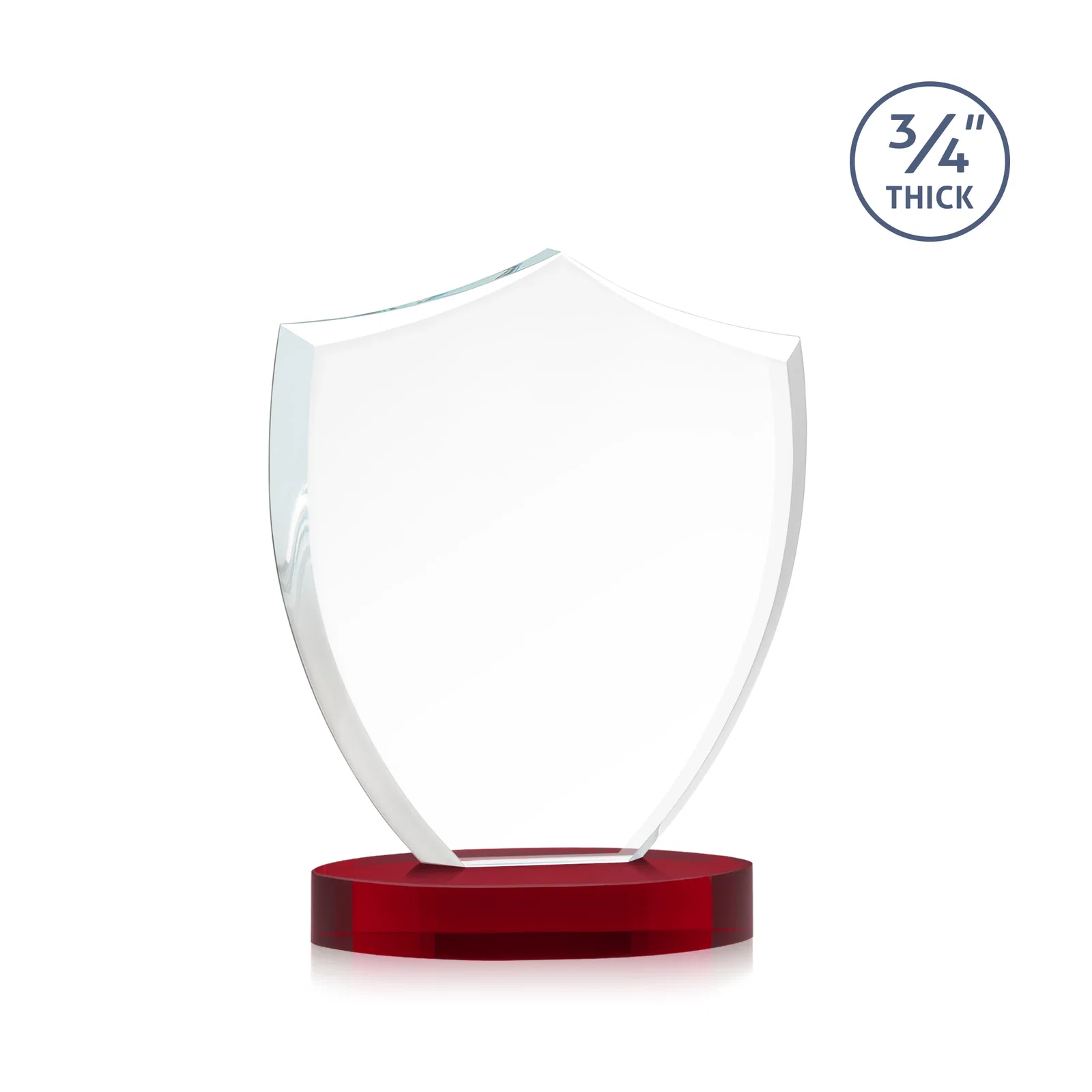 Custom Starfire Crystal Shield Award on Rounded Oval Base, awards, with your logo for graduation ceremonies