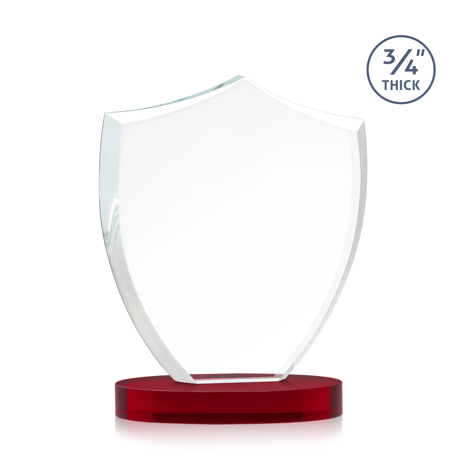 Custom Starfire Crystal Shield Award on Rounded Oval Base, awards, with your logo for safety achievement programs