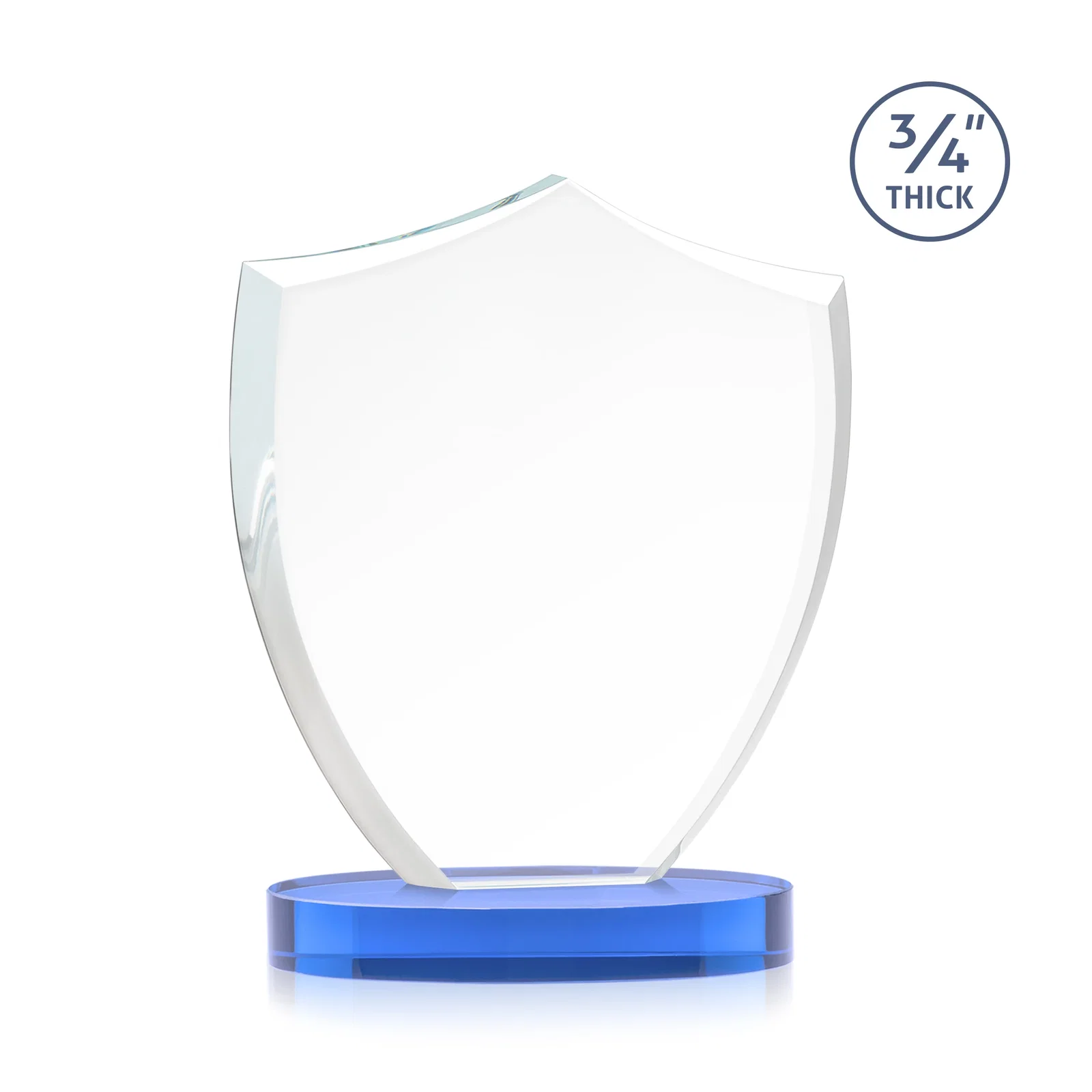 Custom Starfire Crystal Shield Award on Rounded Oval Base, awards, with your logo for company anniversary events