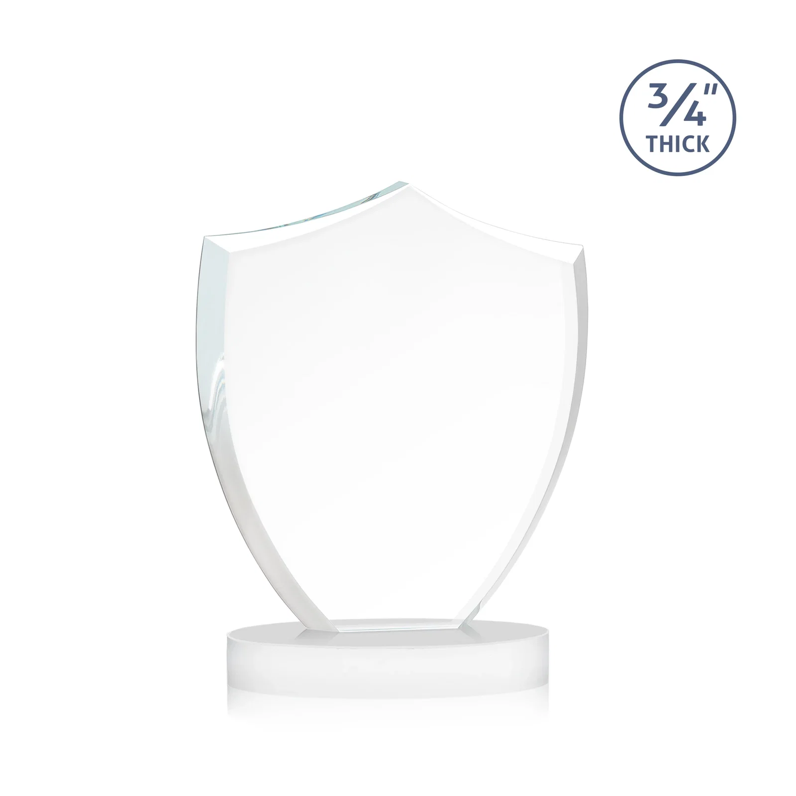 Personalized Starfire Crystal Shield Award on Rounded Oval Base, awards, with your logo for corporate award ceremonies