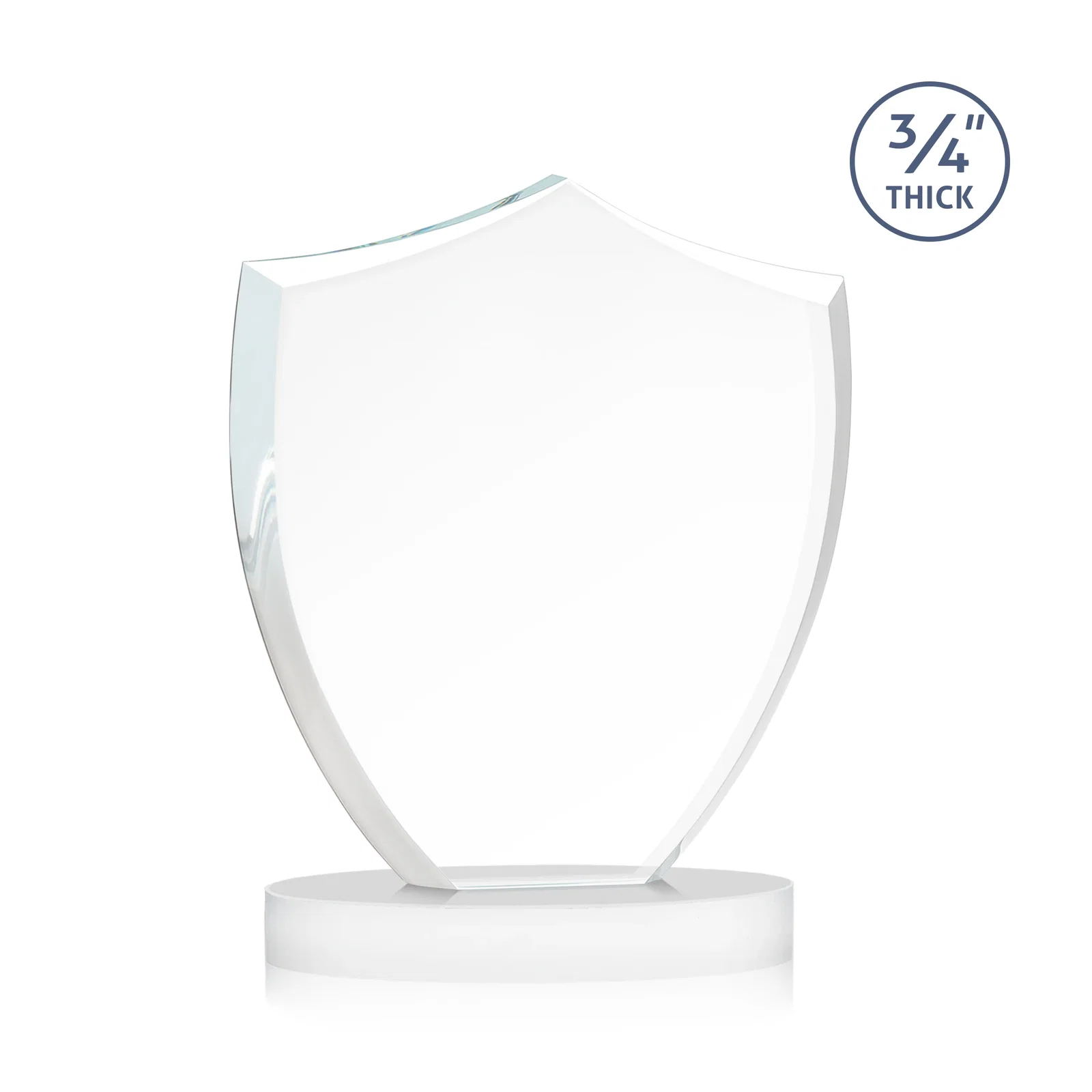 Personalized Starfire Crystal Shield Award on Rounded Oval Base, awards, with your logo for service anniversary gifts