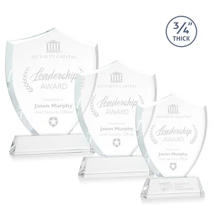 Starfire Crystal Shield Award With Prismatic Color Option