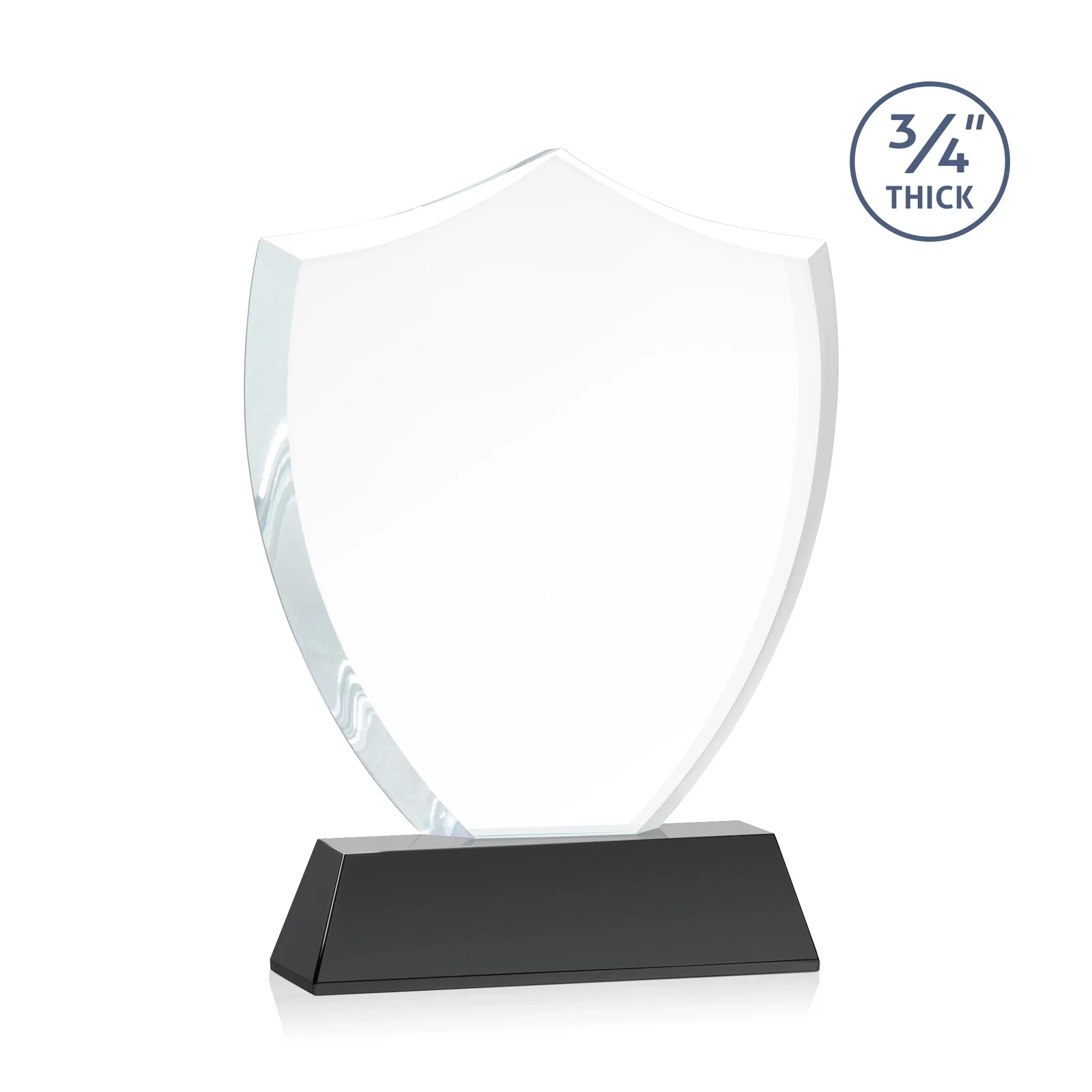 Personalized Starfire Crystal Shield Award With Prismatic Color Option, awards, with your logo for service anniversary gifts