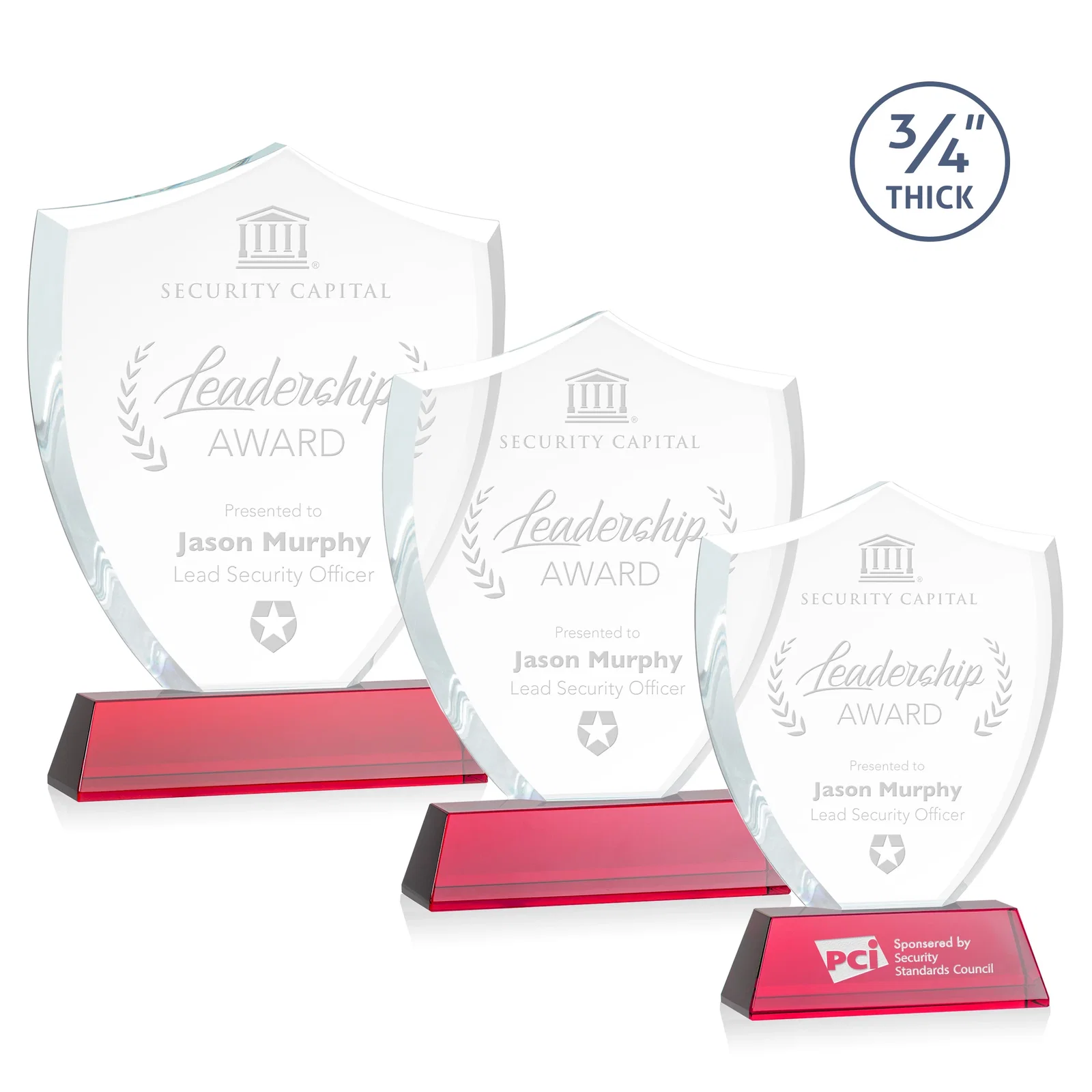 Personalized Starfire Crystal Shield Award With Prismatic Color Option, awards for volunteer appreciation