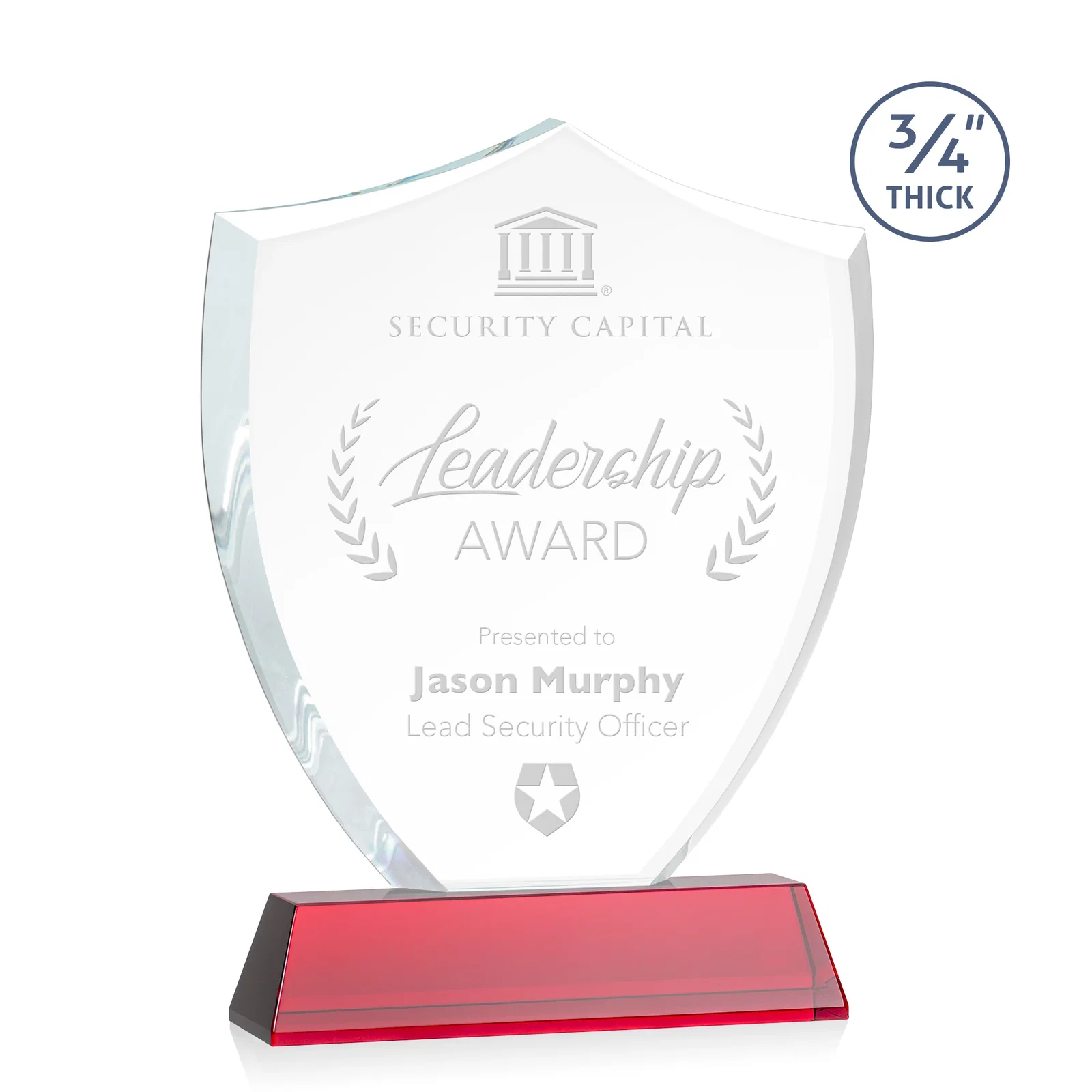 Promotional Starfire Crystal Shield Award With Prismatic Color Option, awards for employee recognition