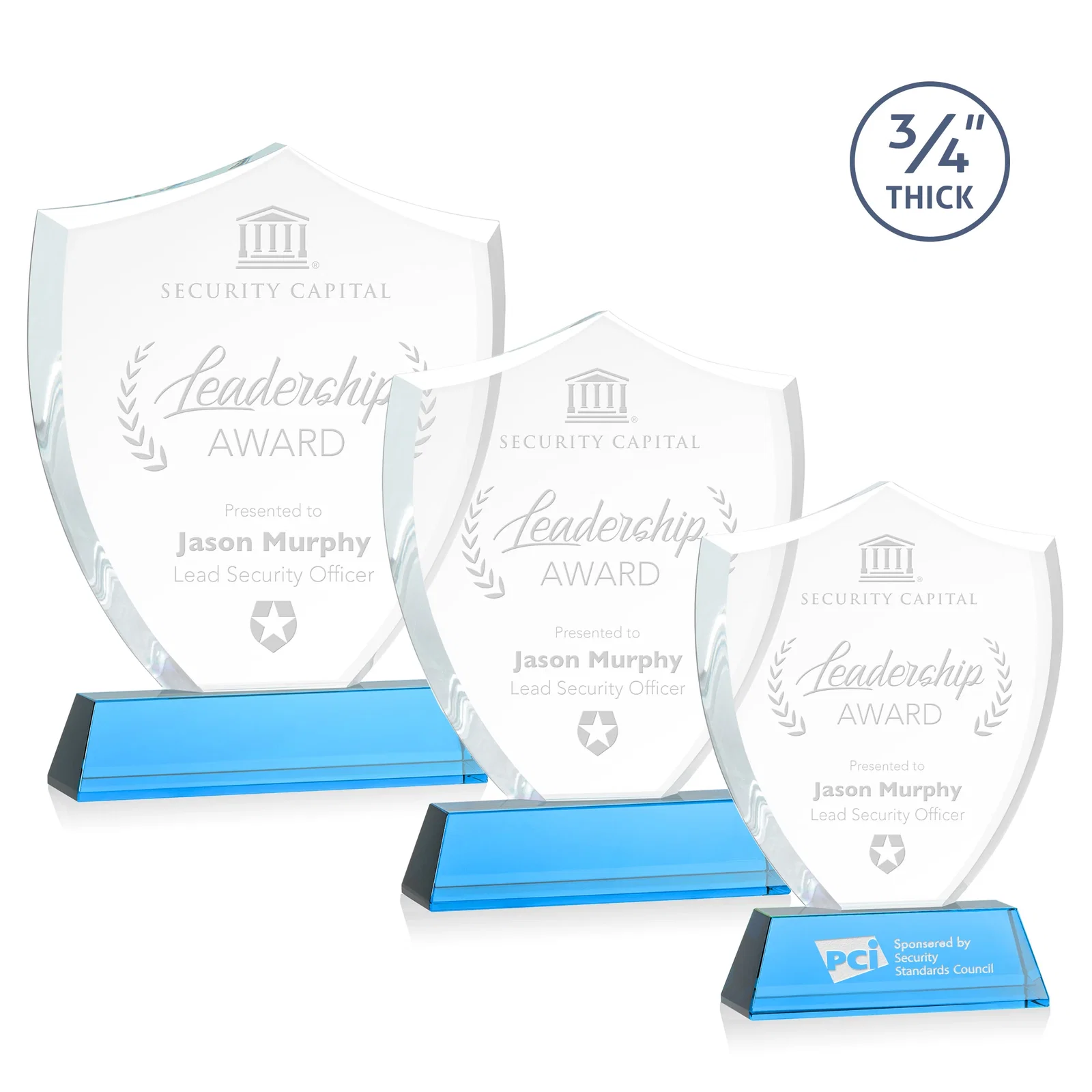 Promotional Starfire Crystal Shield Award With Prismatic Color Option, awards for corporate award ceremonies