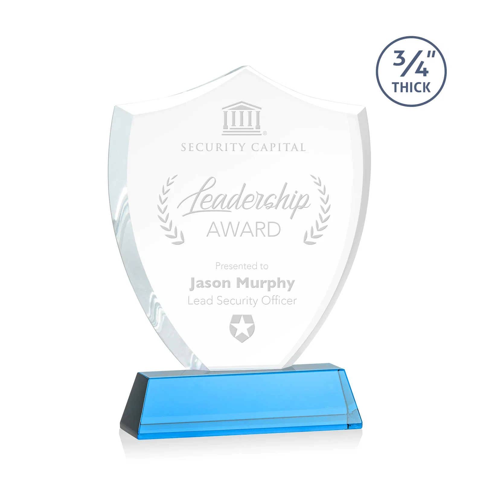 Promotional Starfire Crystal Shield Award With Prismatic Color Option, awards for sales achievement awards