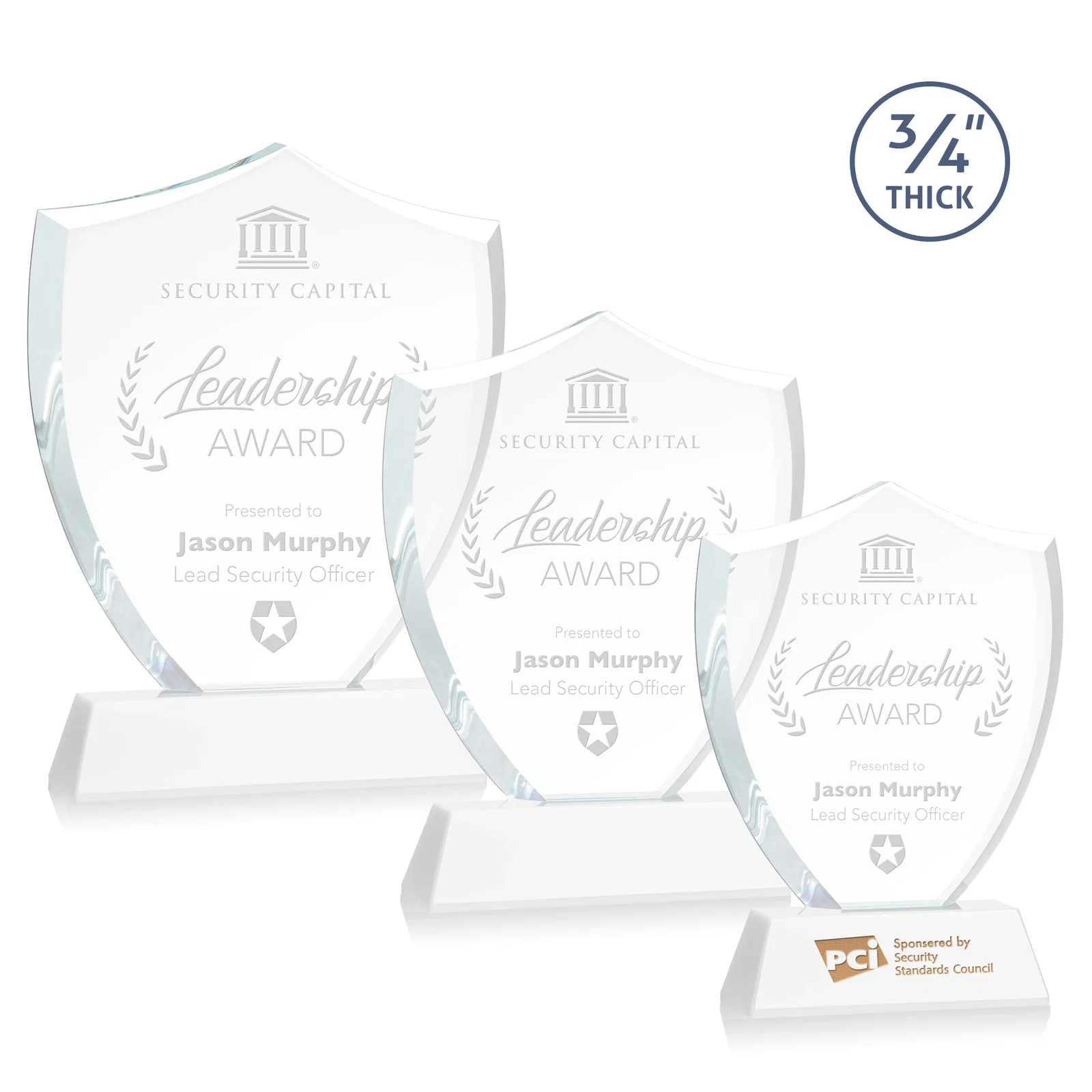 Promotional Starfire Crystal Shield Award With Prismatic Color Option, awards for team milestone celebrations