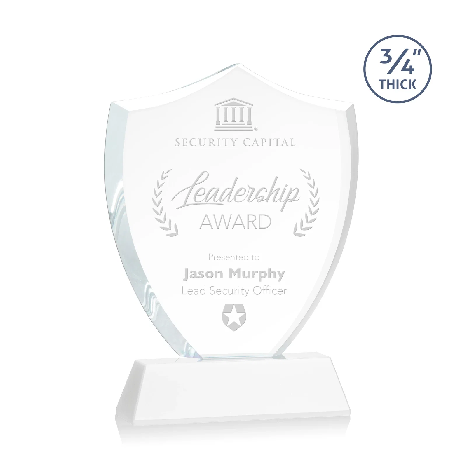Promotional Starfire Crystal Shield Award With Prismatic Color Option, awards for graduation ceremonies