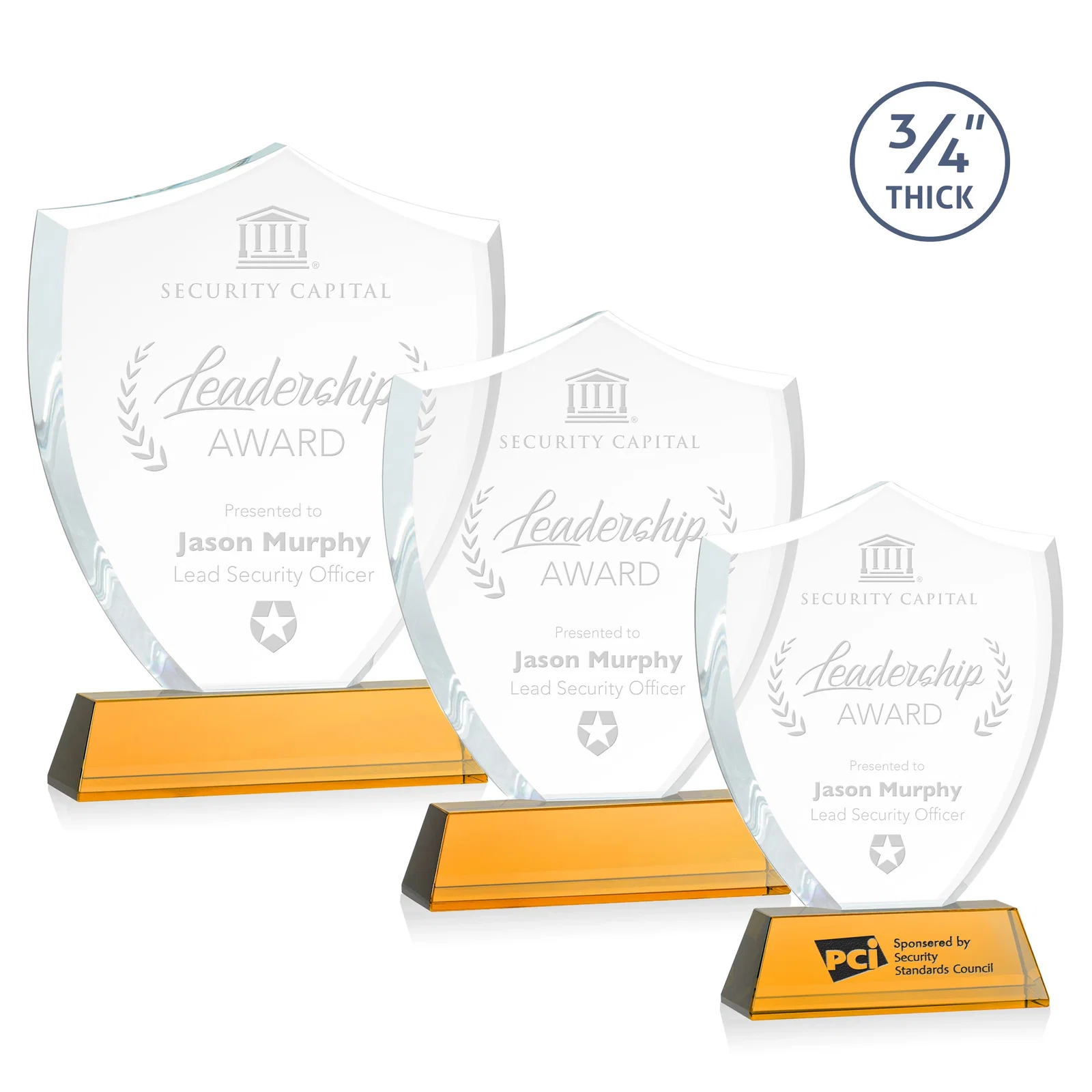 Custom Starfire Crystal Shield Award With Prismatic Color Option, awards for team milestone celebrations