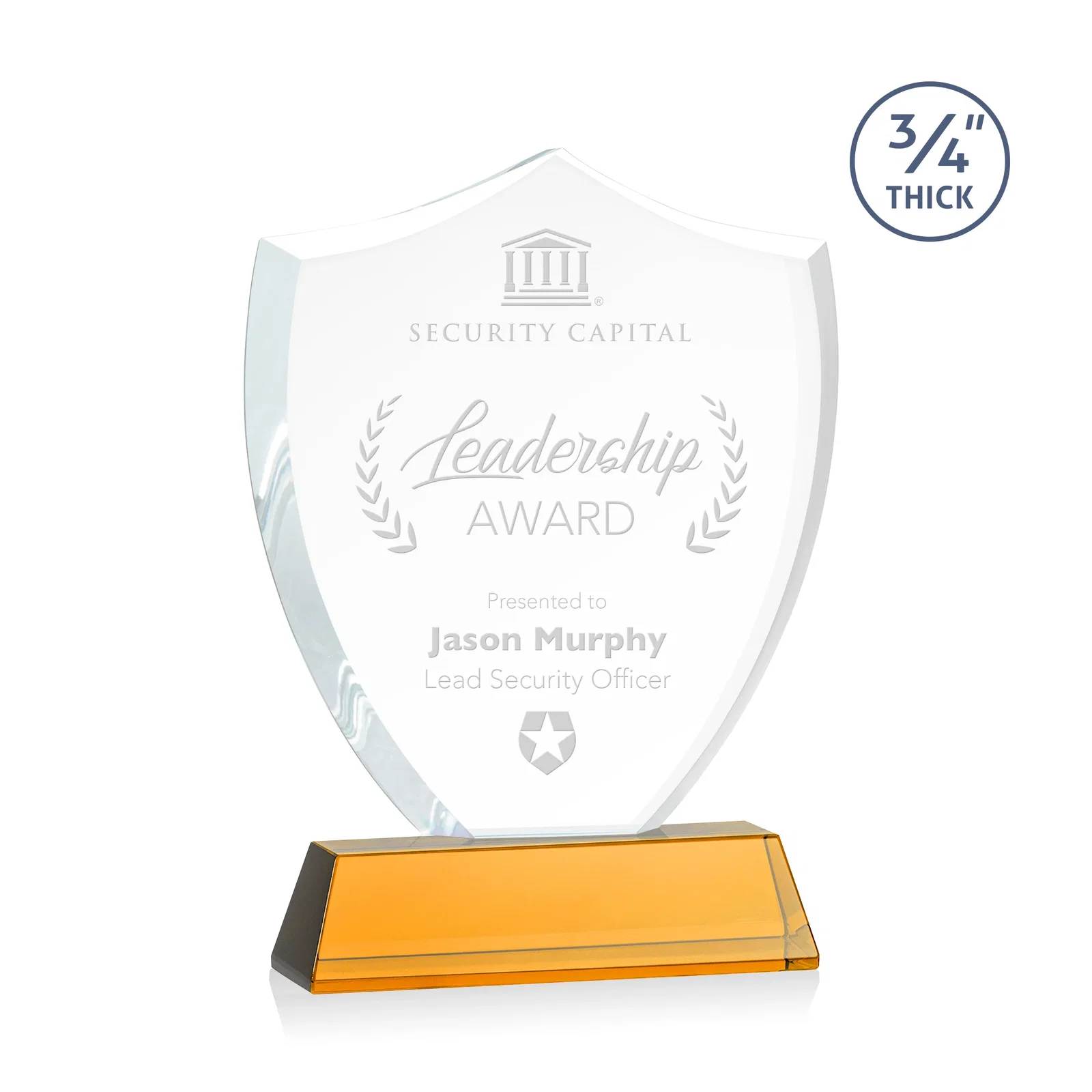 Custom Starfire Crystal Shield Award With Prismatic Color Option, awards for graduation ceremonies
