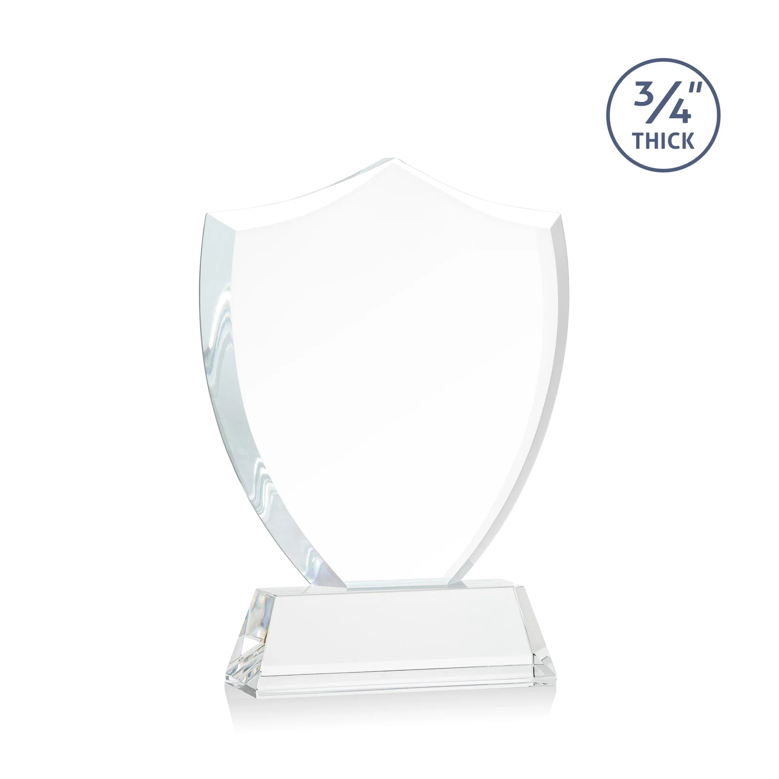 Custom engraved Starfire Crystal Shield Award With Prismatic Color Option, awards for corporate award ceremonies